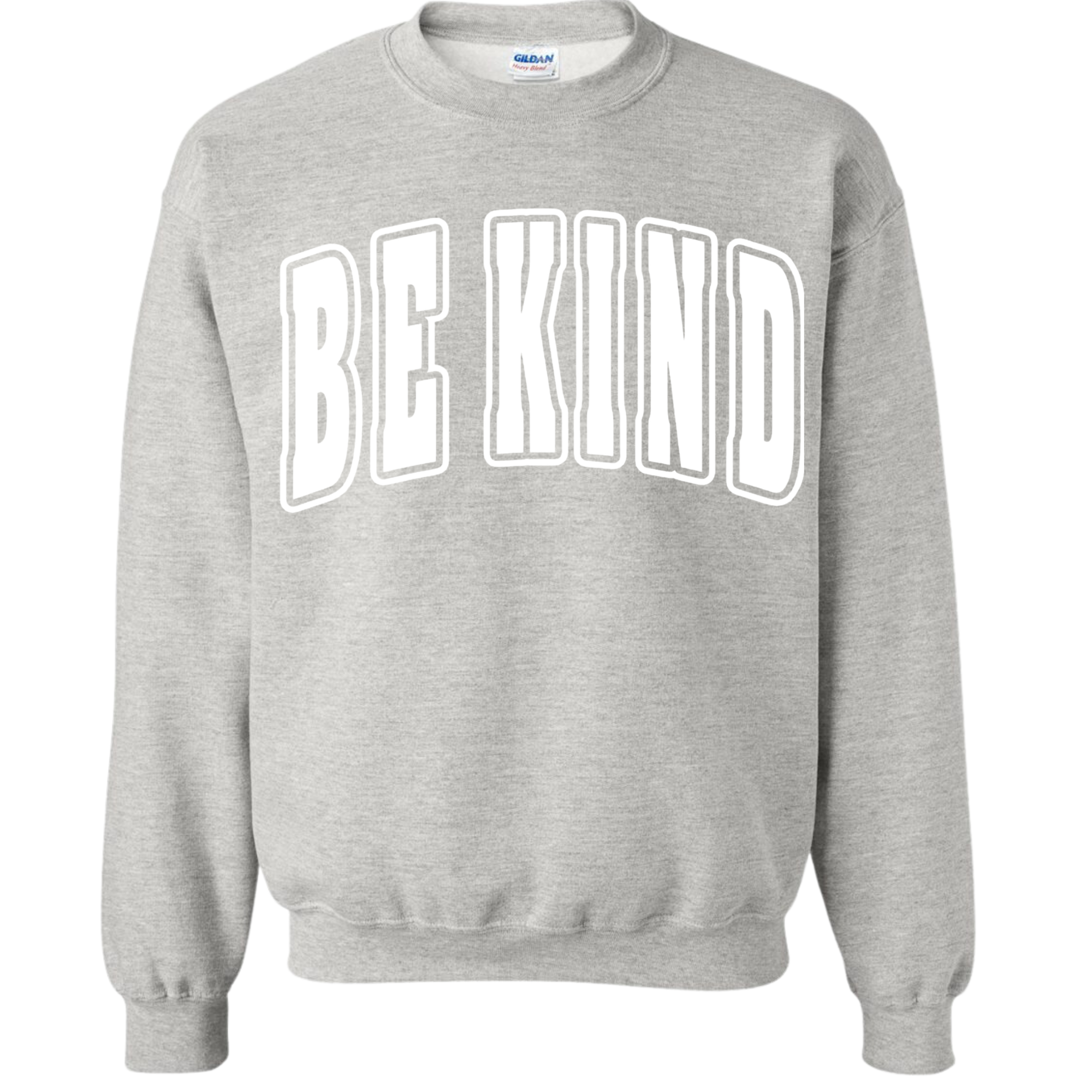 Adult White Puff Gray Gildan Crewneck