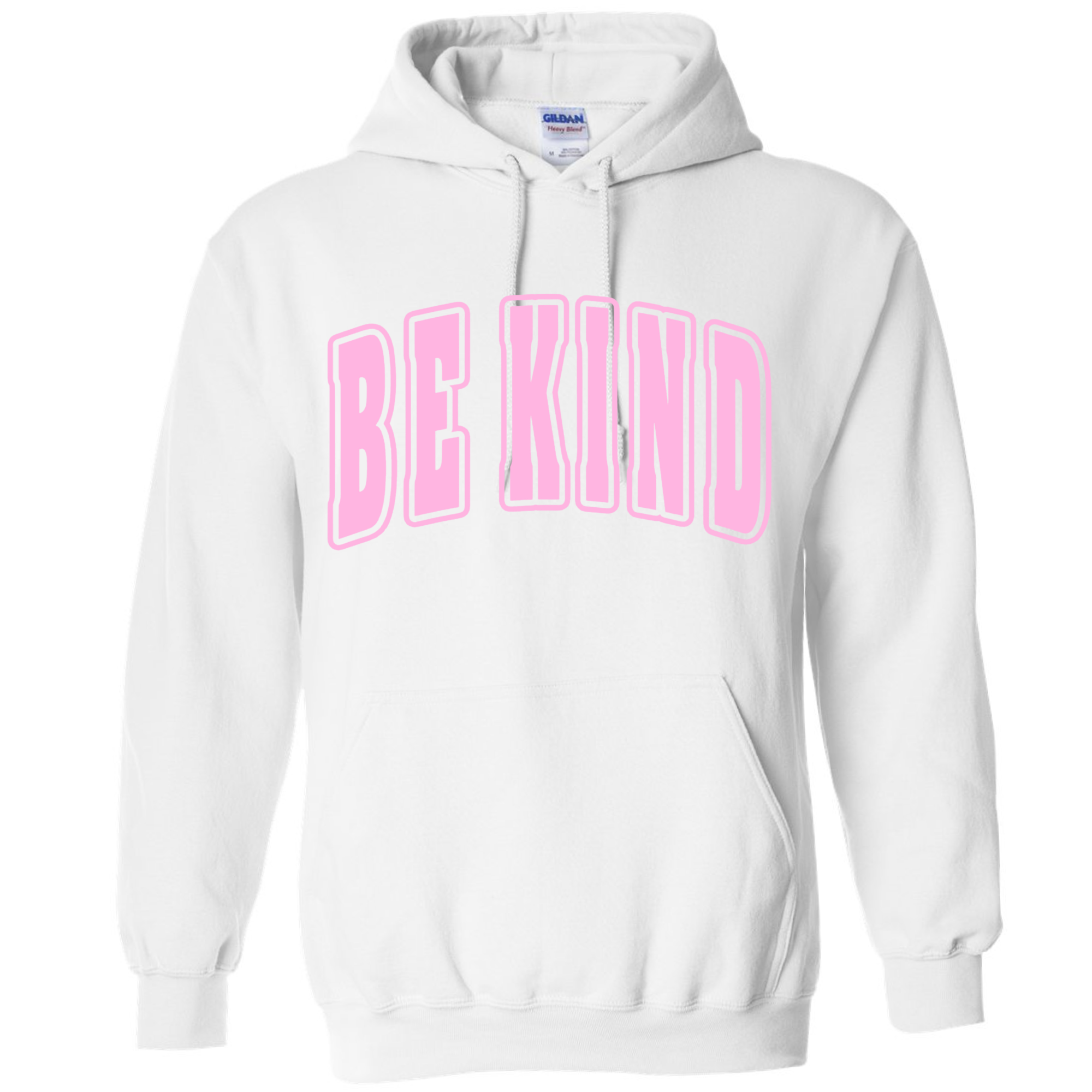 Adult Light Pink Puff White Gildan Hoodie
