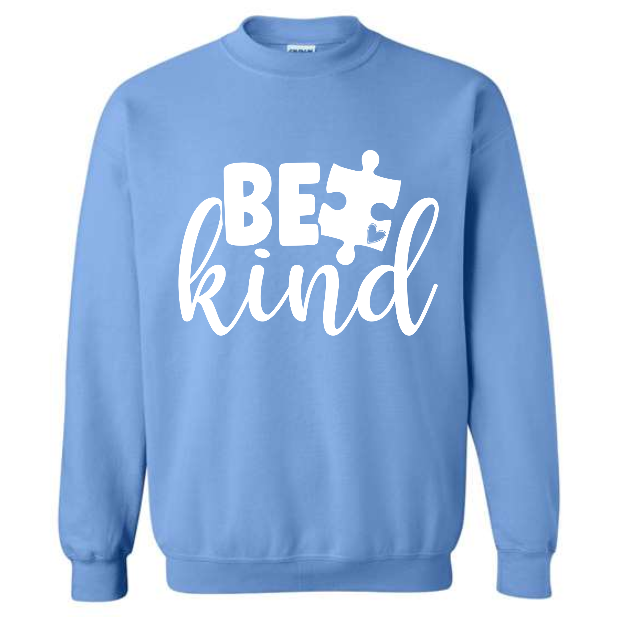 AA Kids Be Kind Puzzle Carolina blue crewneck sweatshirt Heart