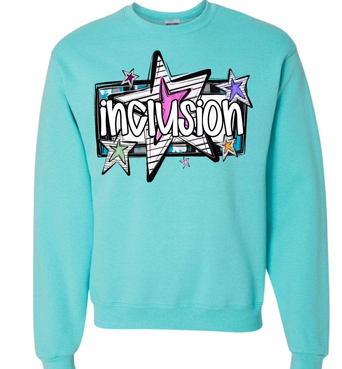 Adult Teal Inclusion Star Crewneck