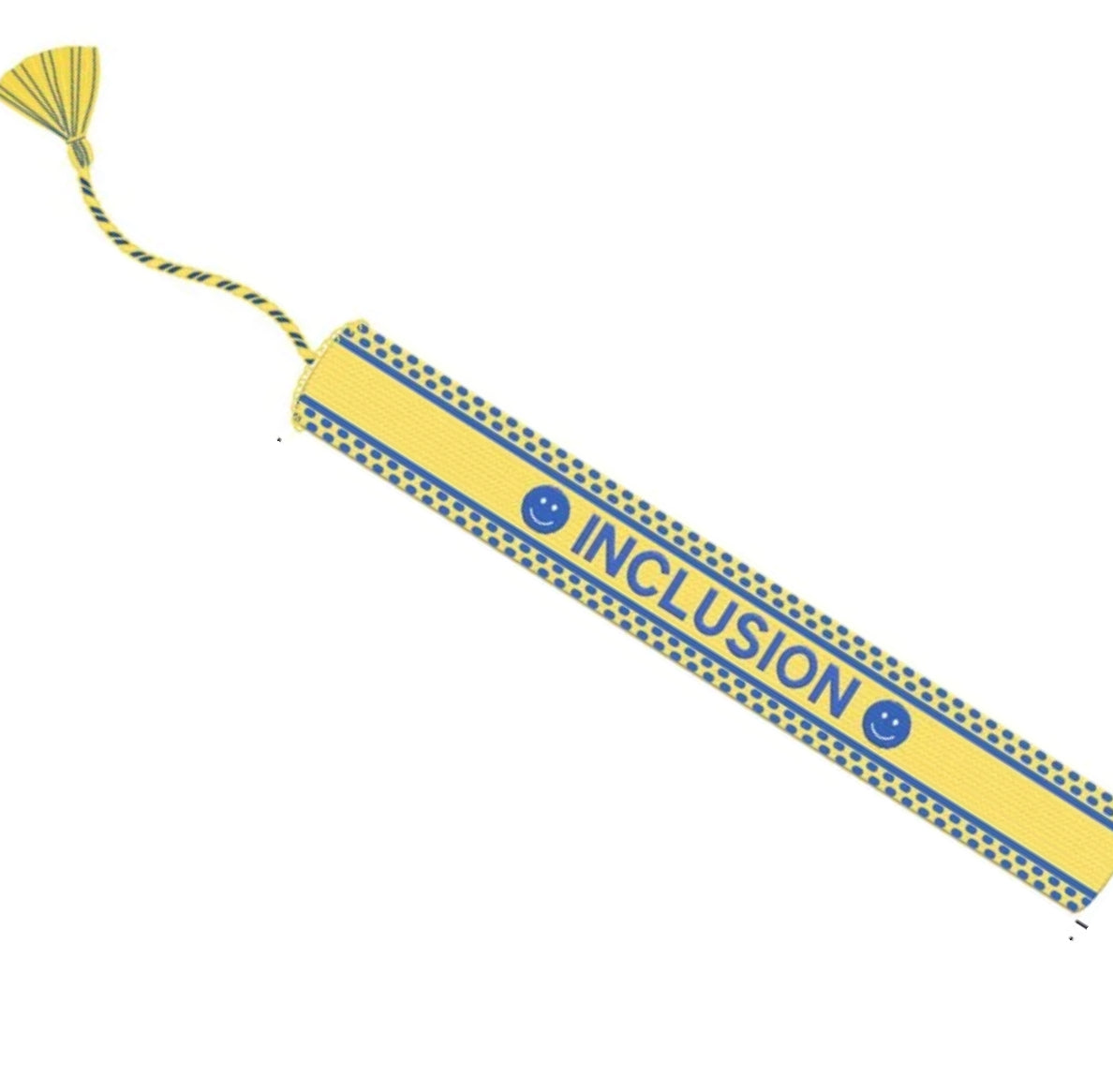 Blue and Yellow Inclusion Embroidered Bracelet