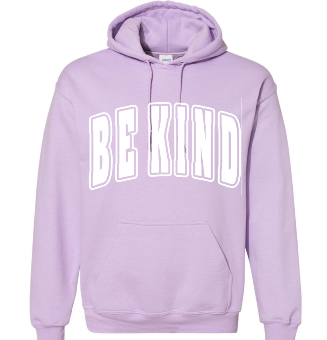 Adult Lilac Be Kind Puff Gildan Hoodie