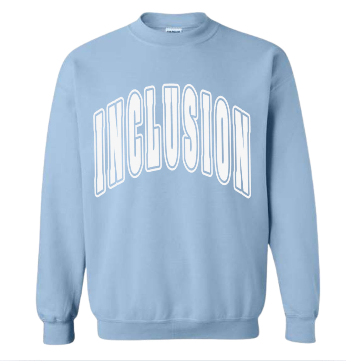 Adult Light Blue Inclusion Puff Gildan Crewneck