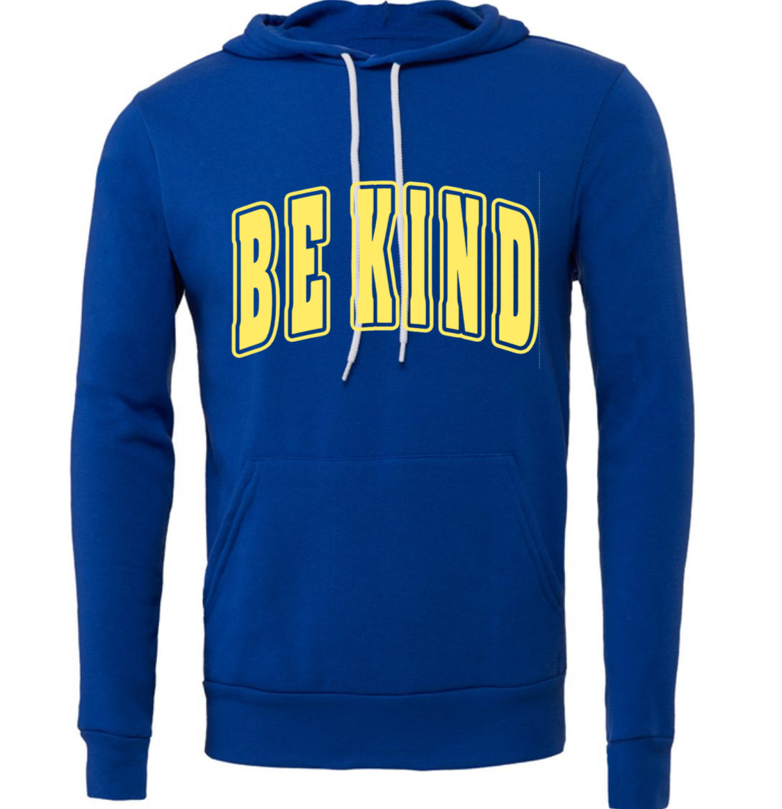 Adult Yellow Puff Be Kind Royal Blue Bella Canvas Hoodie