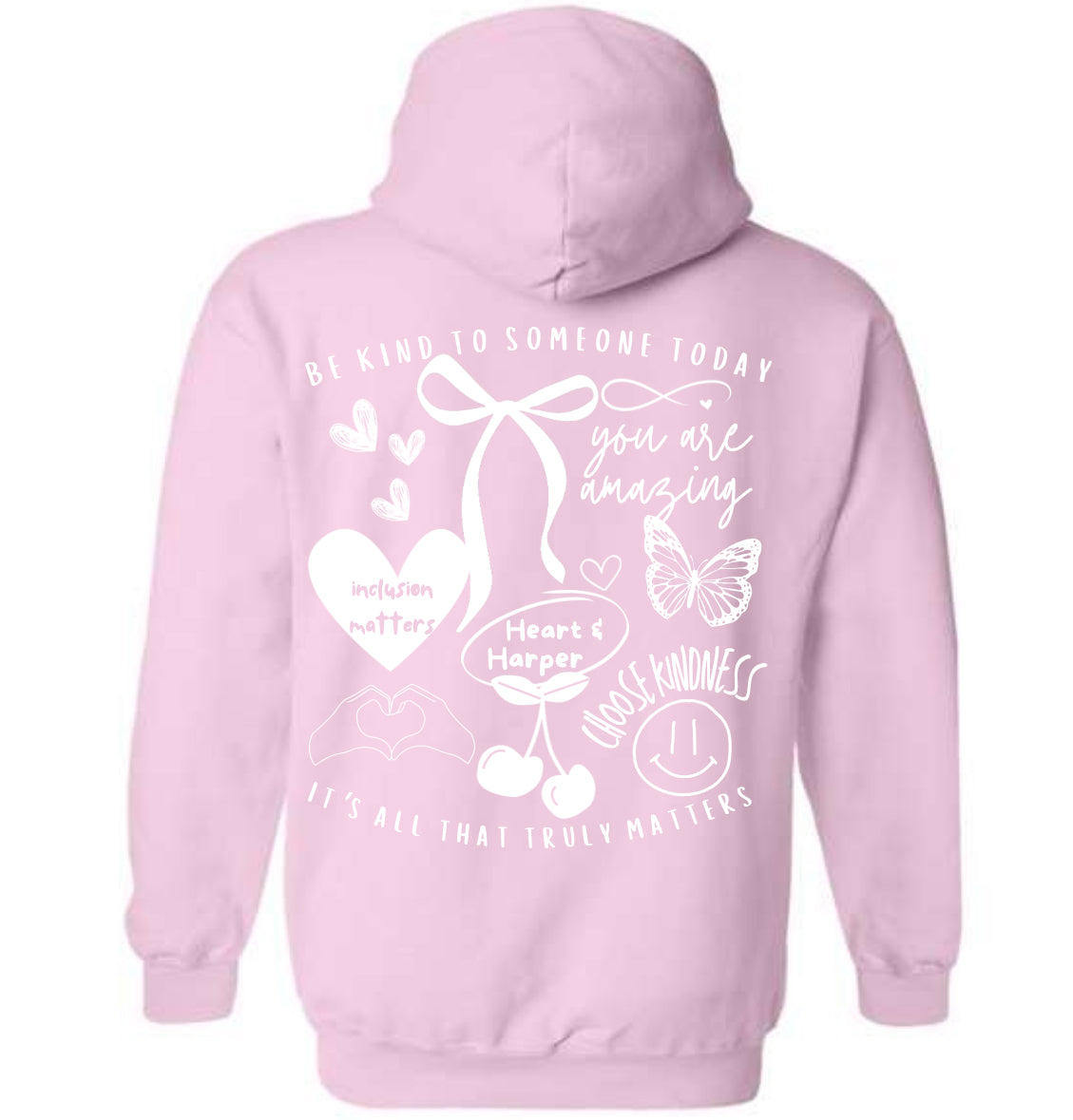 Light Pink Adult Be Kind and Include Gildan Hoodie