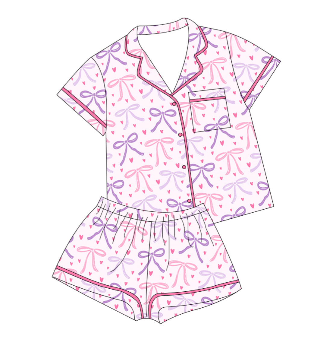 Adult H&H Hearts and Bows Short Set (ships beg SEPT)