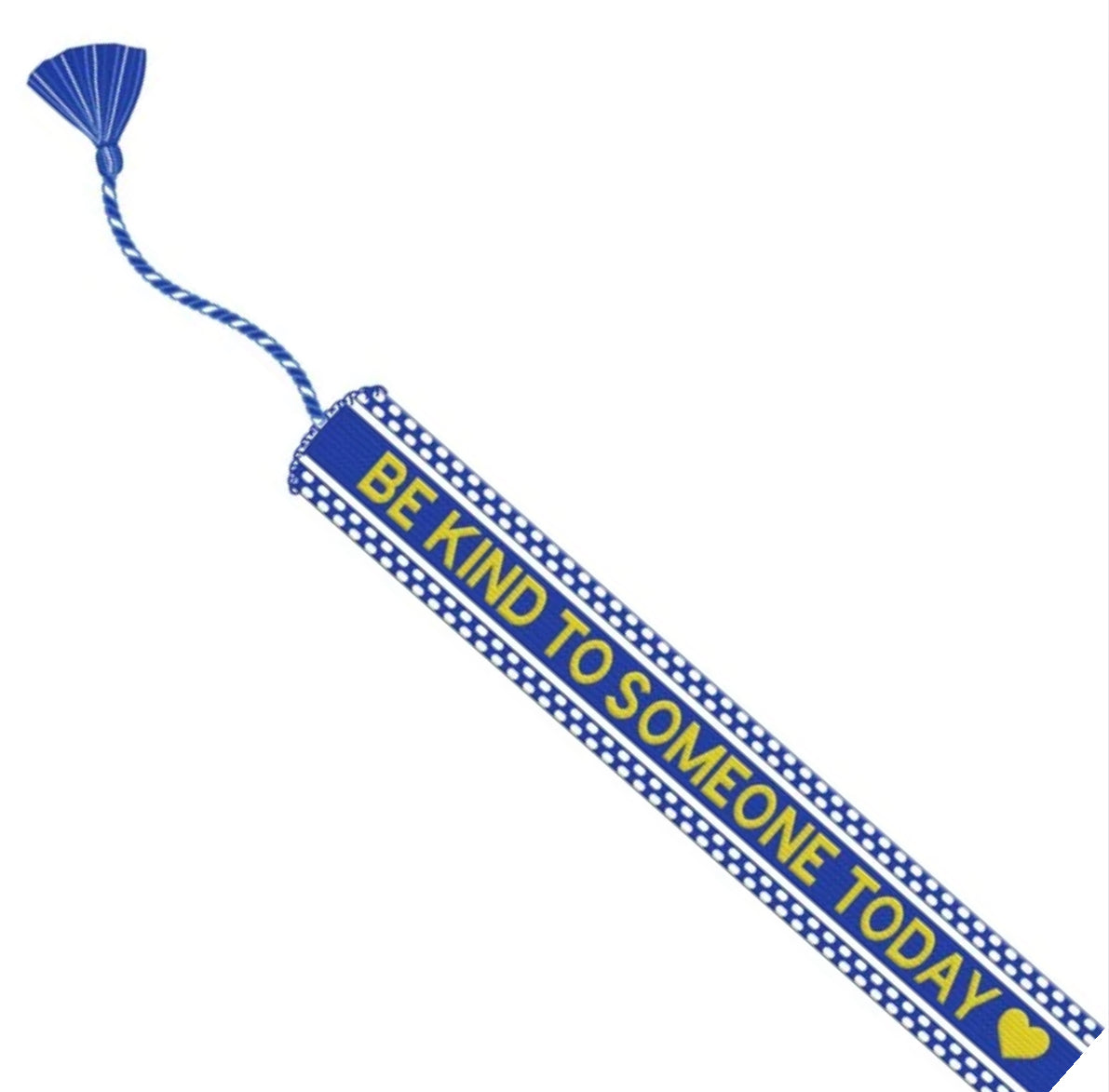 Blue and Yellow Be Kind to Someone Today Embroidered Bracelet