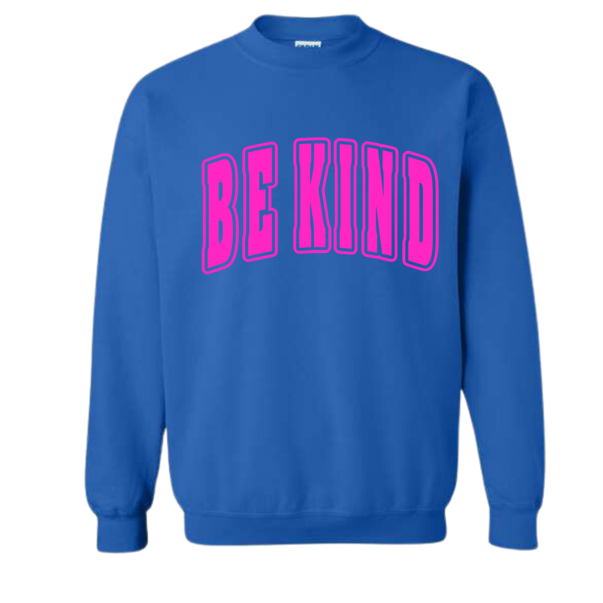 Adult Hot Pink Puff Royal Blue Crewneck