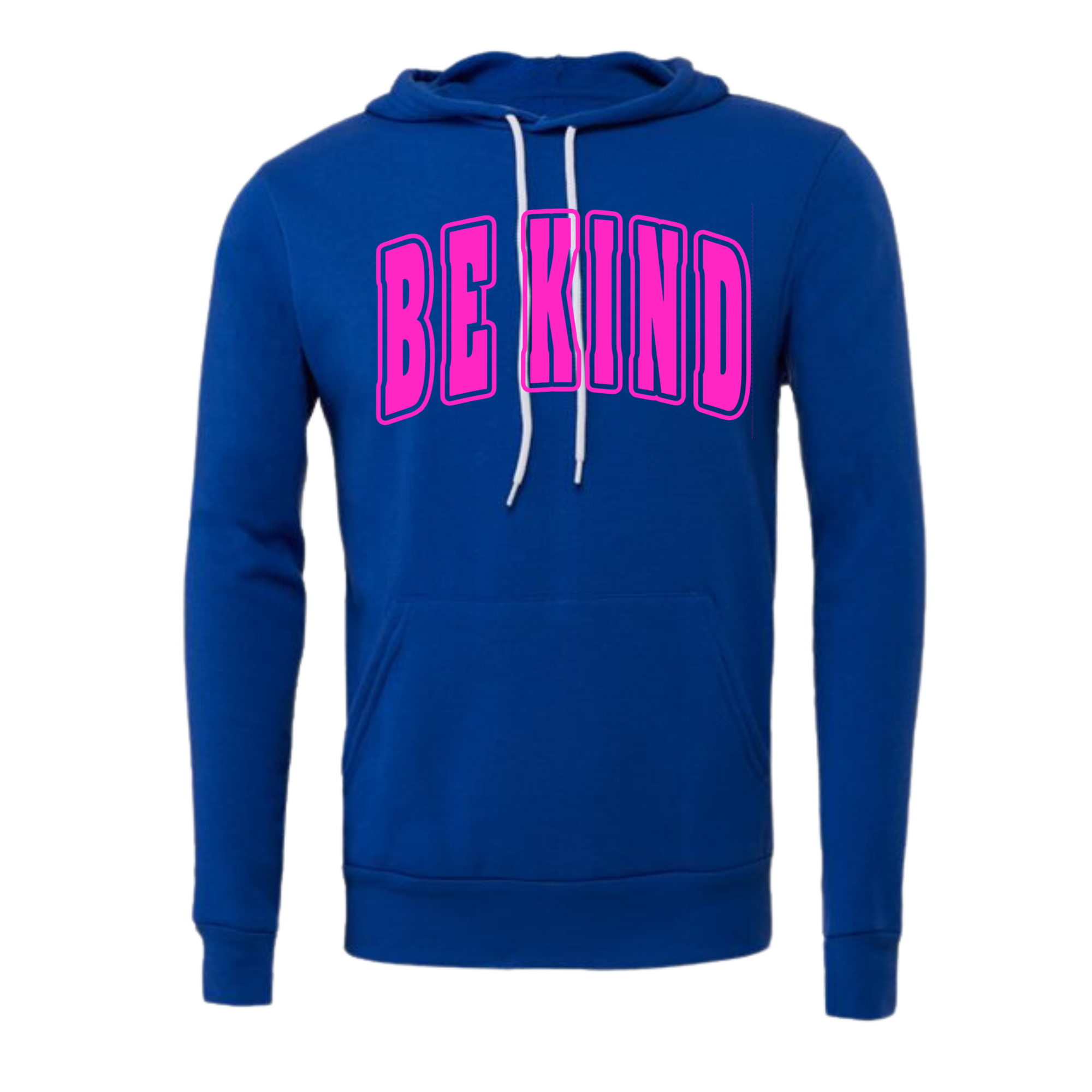 Adult Hot Pink Puff Royal Blue Bella Canvas Hoodie