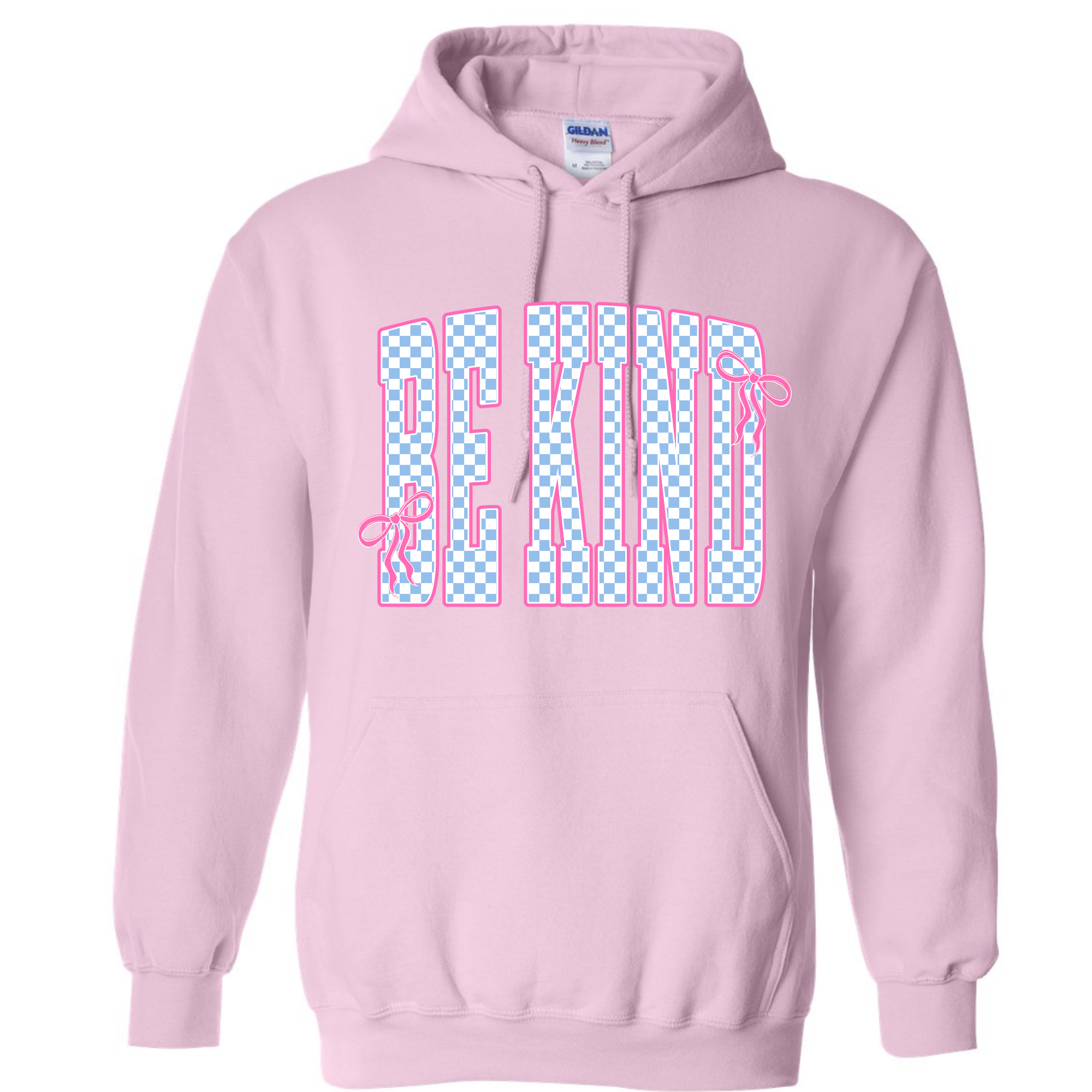 Kids Birthday Be Kind Light Pink Gildan Hoodie