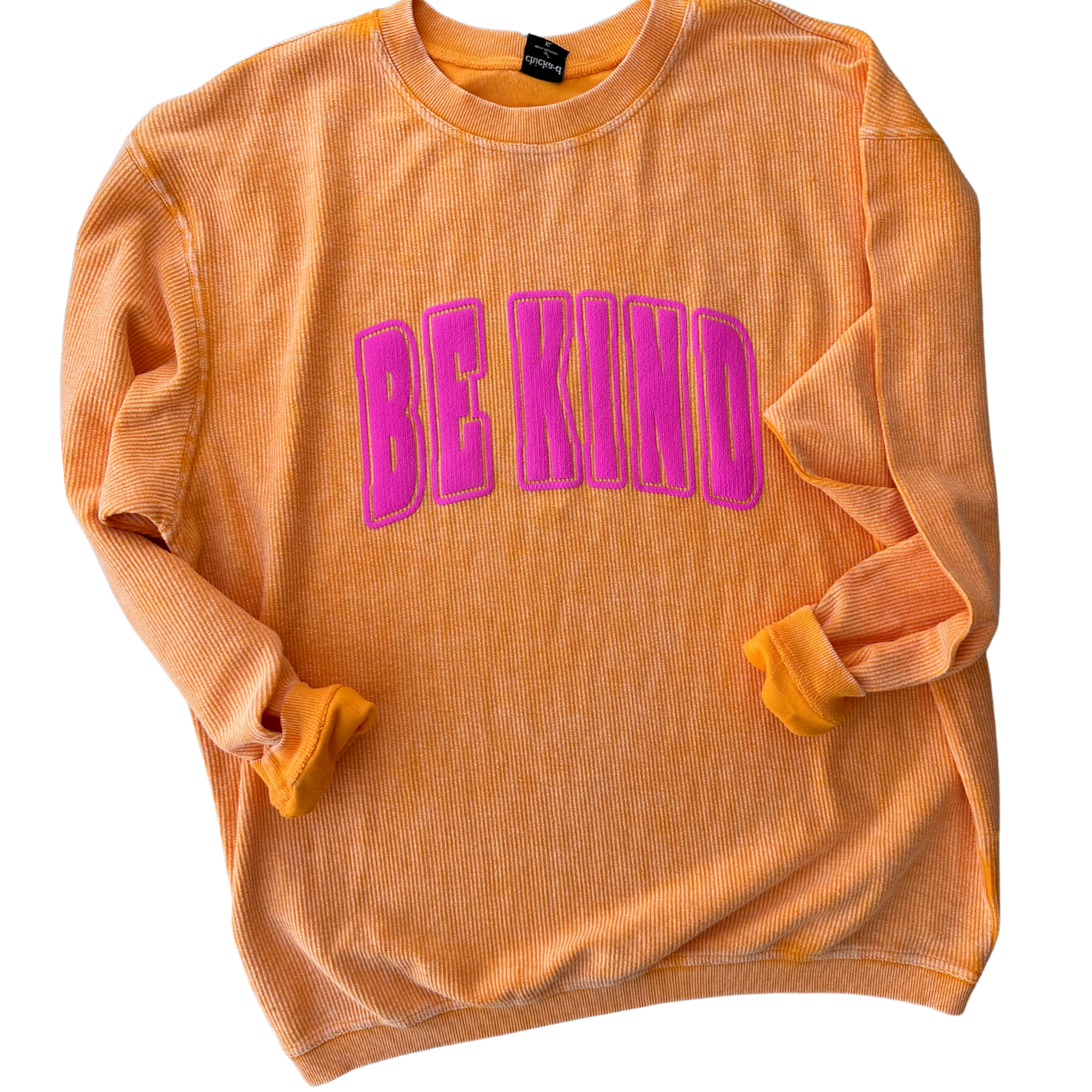 Adult Hot Pink Puff Orange Corded Crew