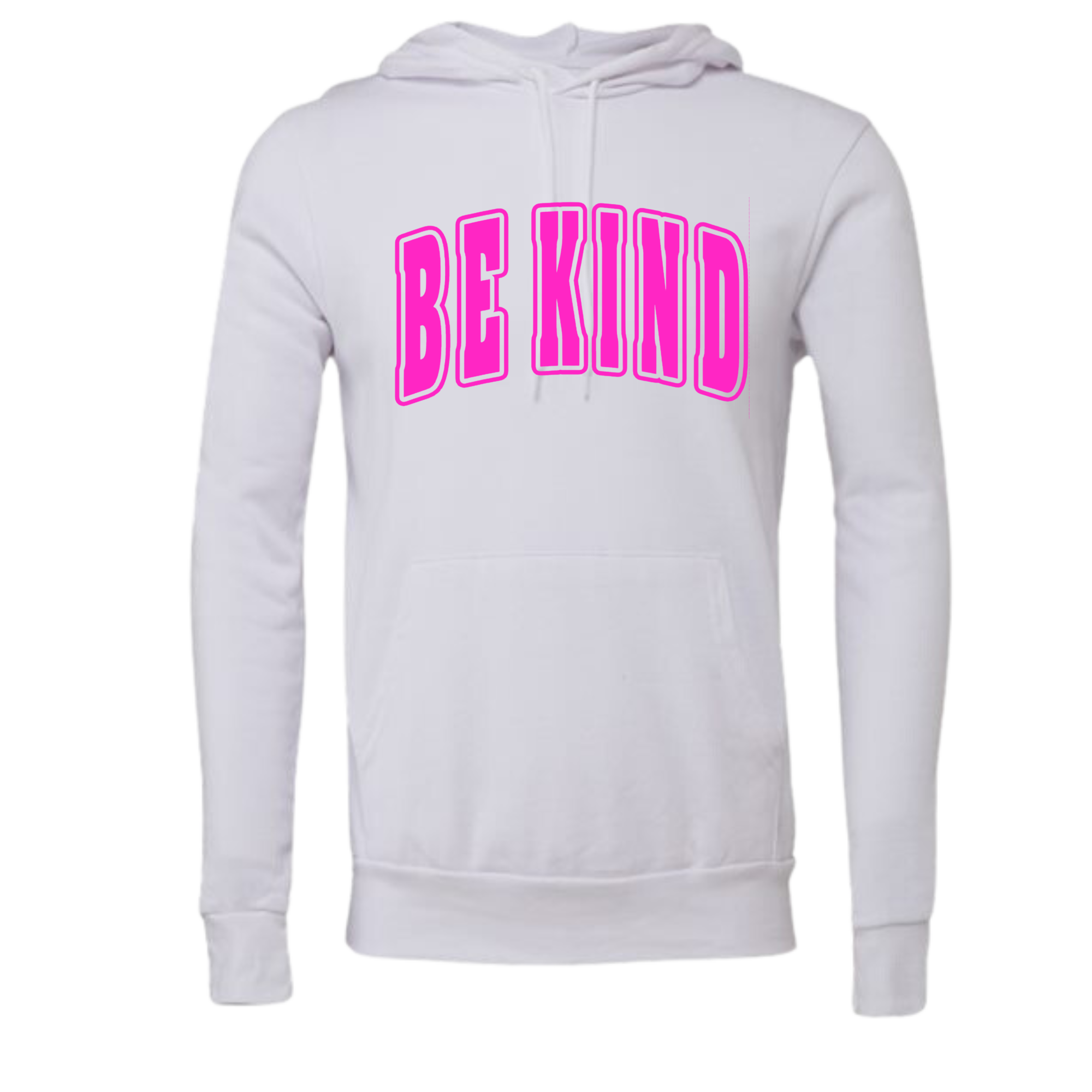 Adult Hot Pink Puff White Bella Canvas Hoodie