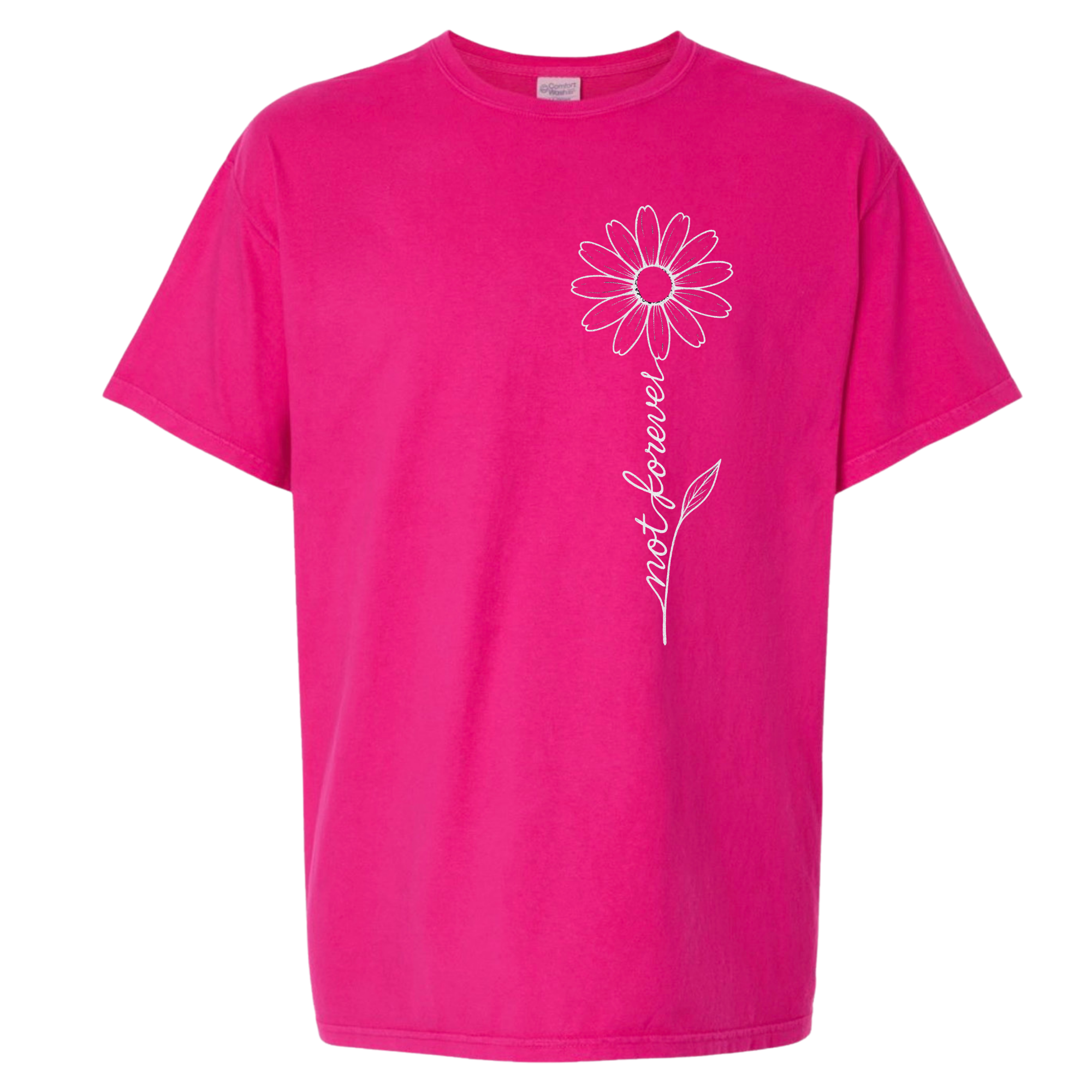 Adult Pink Not Forever Daisy Comfort Wash TShirt