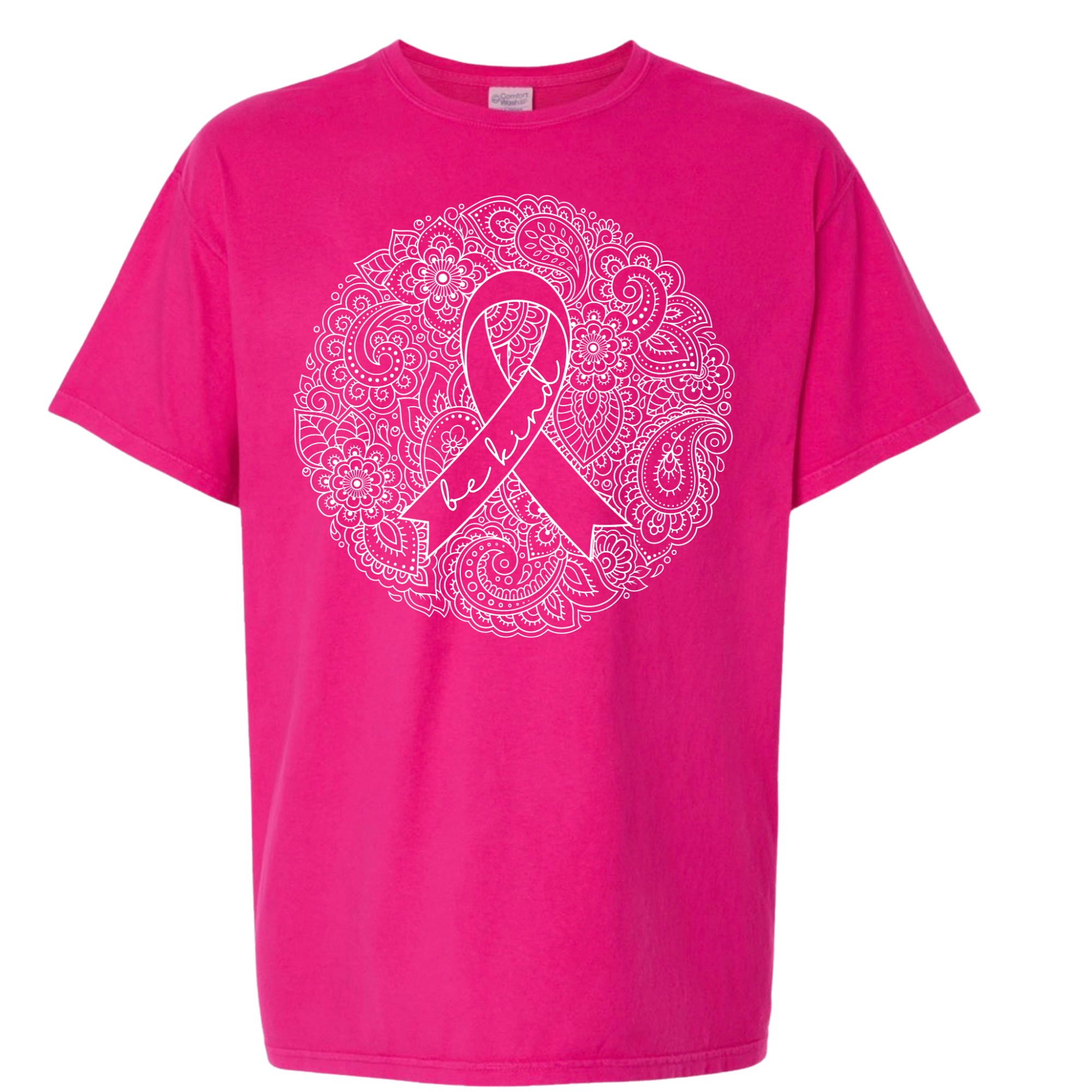 Adult Pink Paisley Be KindComfort Wash TShirt