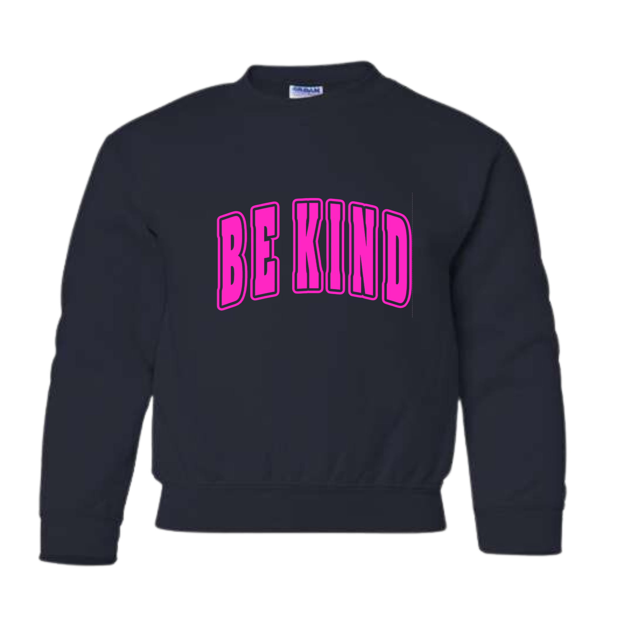 Kids Hot Pink Puff Navy Crewneck