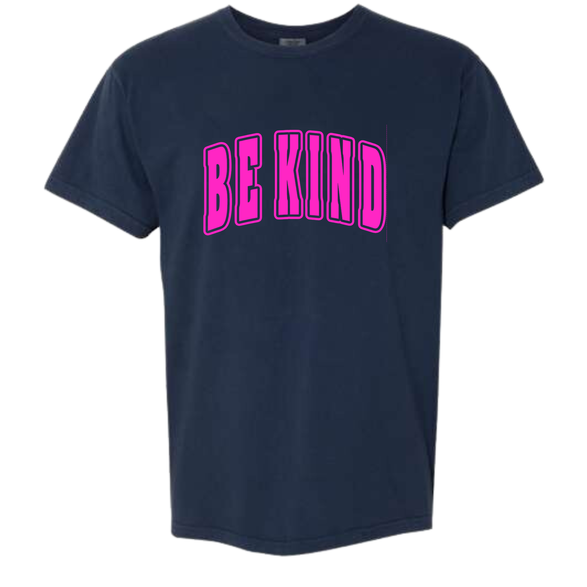 Kids Hot Pink Puff Navy Comfort Colors T-Shirt