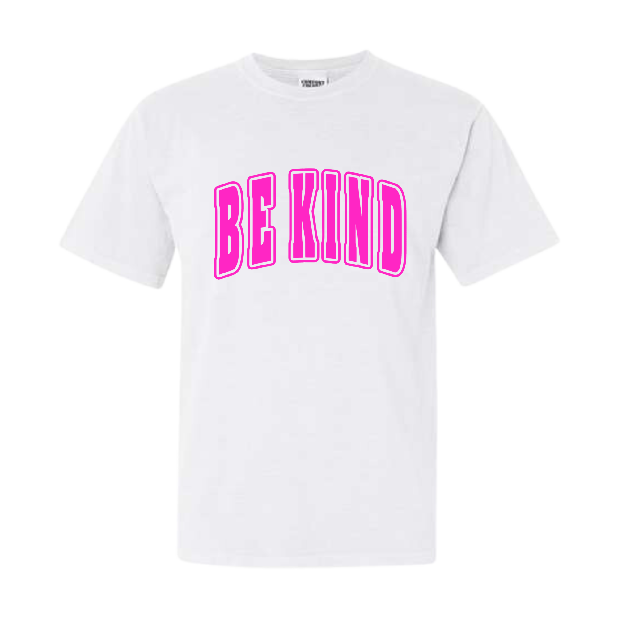 Adult Hot Pink Puff White Comfort Colors T-Shirt