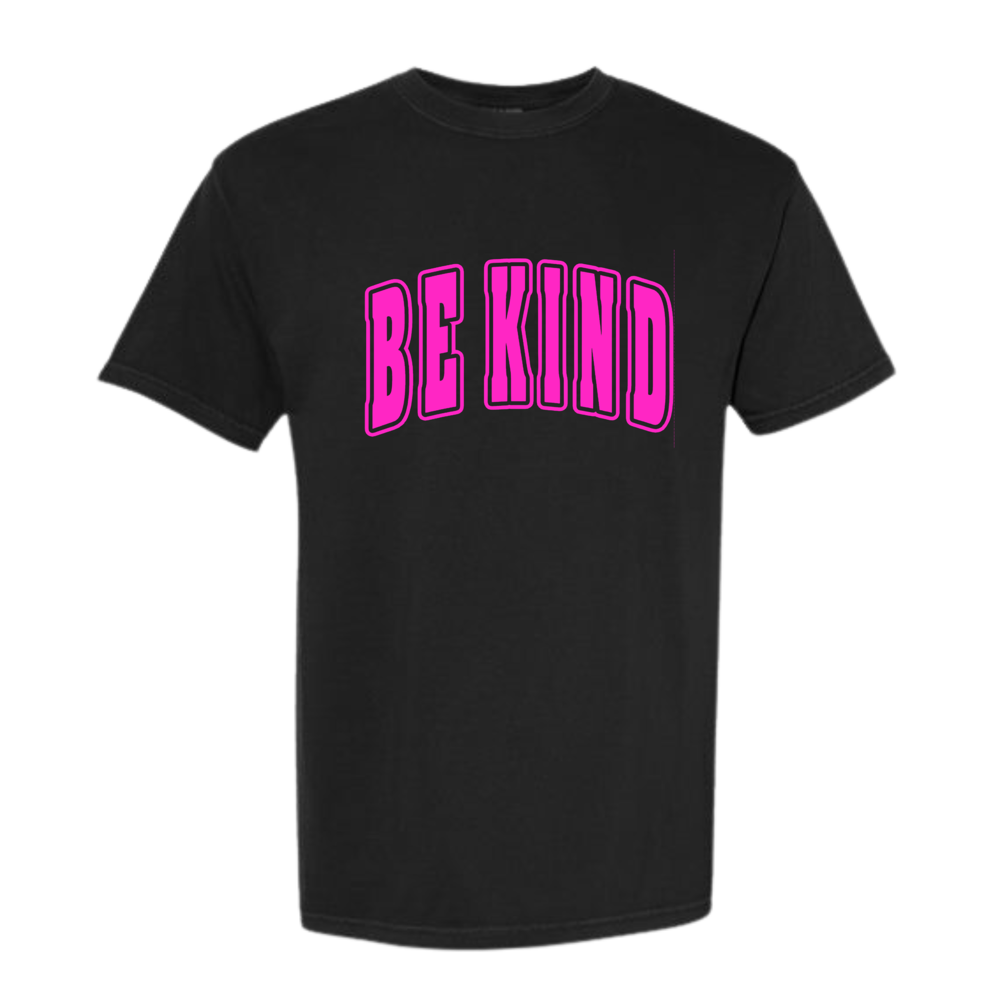 Adult Hot Pink Puff Black Comfort Colors T-Shirt