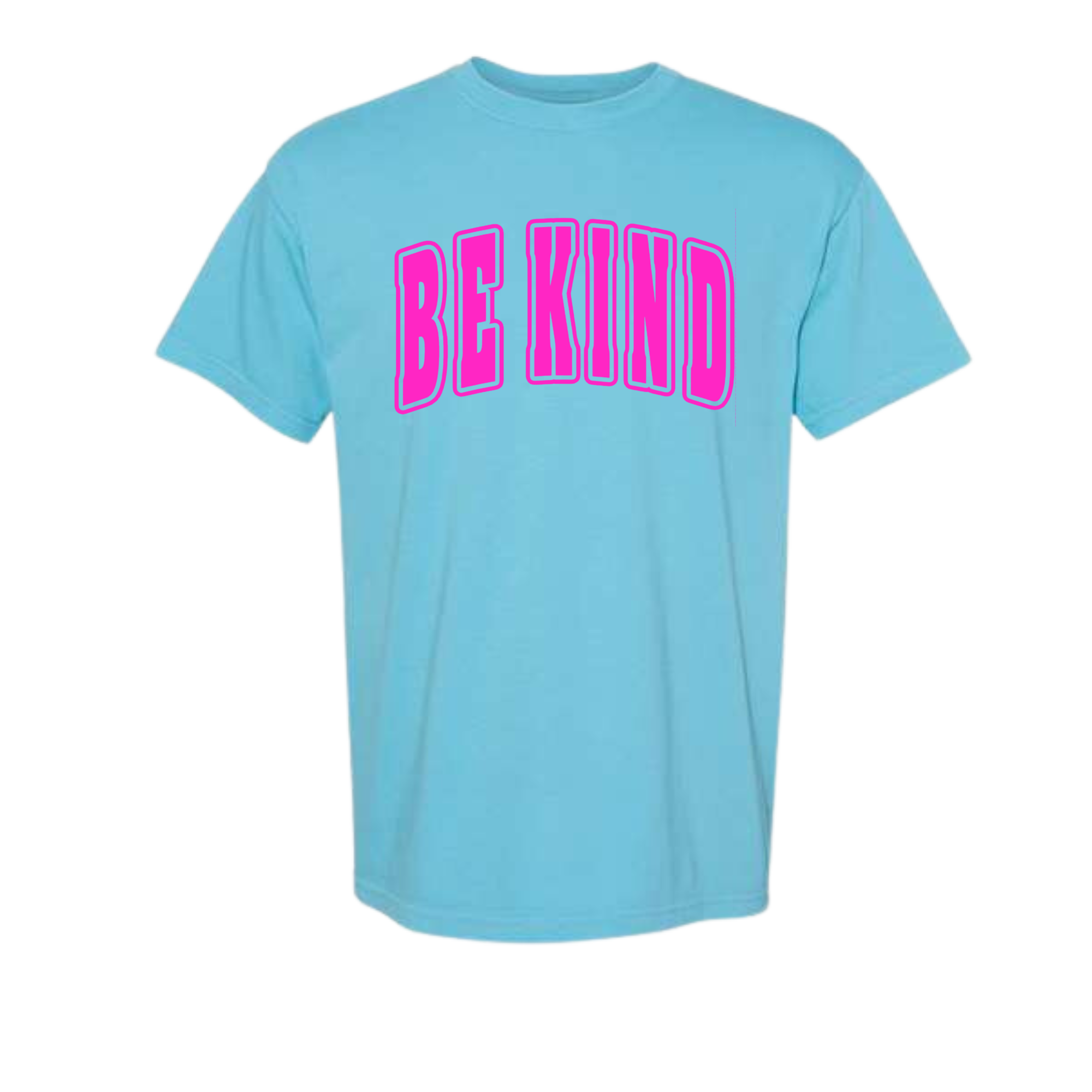 Adult Hot Pink Puff Light Blue Comfort Colors T-Shirt