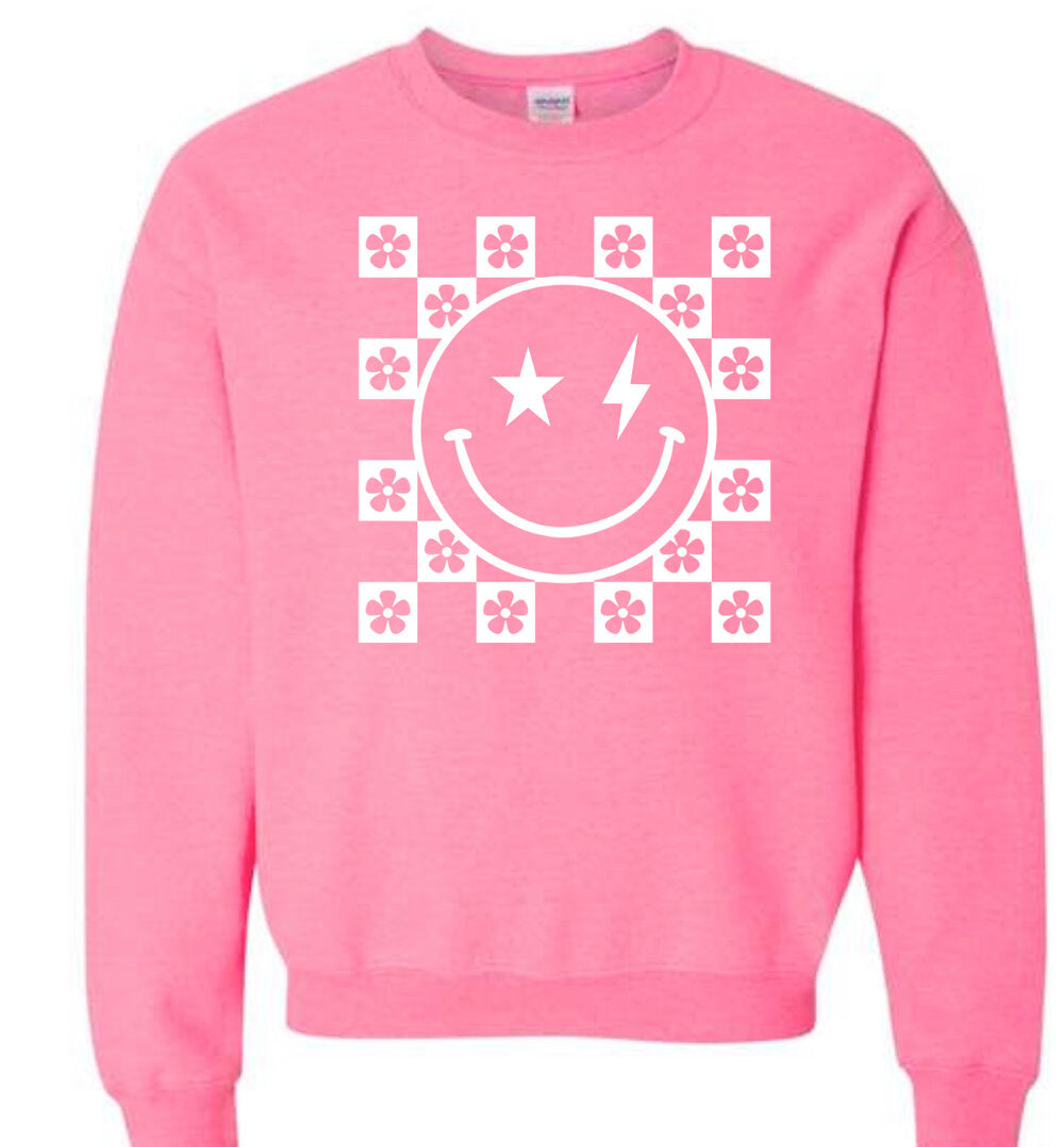 KH Adult Pink Daisies Crewneck Sweatshirt