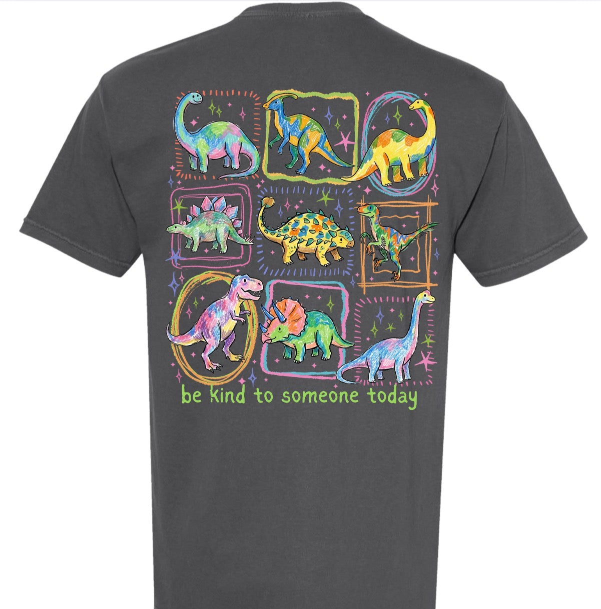 Kids Colorful Dino Gray CC Tshirt