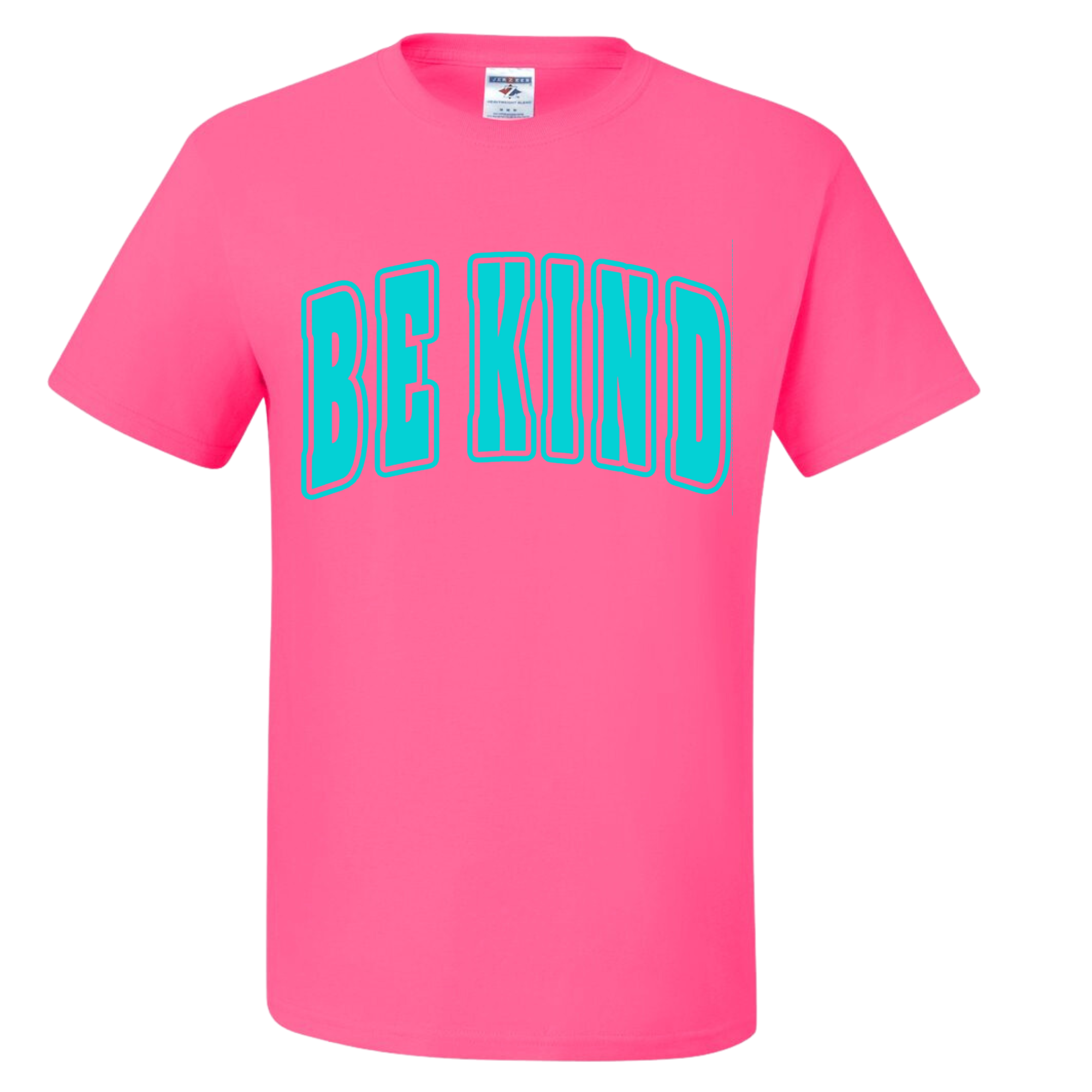 Neon Adult Bold Be Kind Pink/Teal T-Shirt