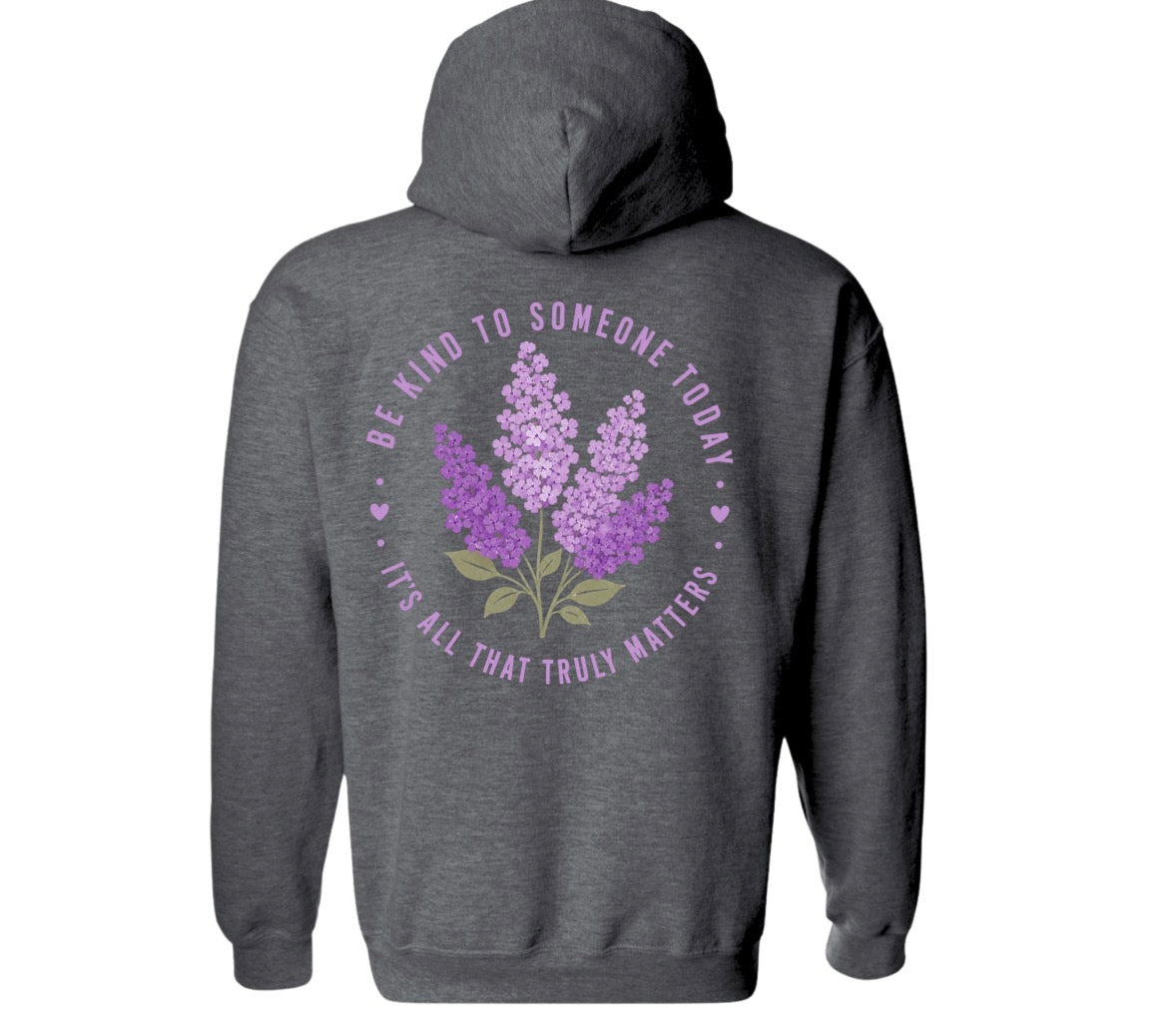 Adult Spokane Lilac Dark Heather Gray  Gildan Hoodie