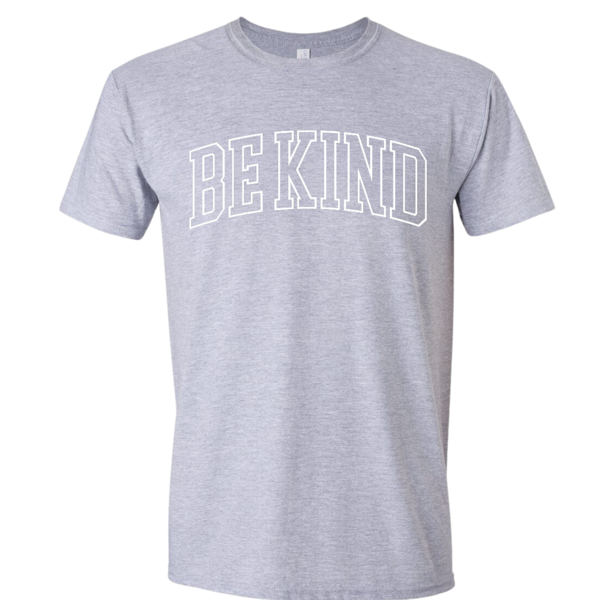 Outline Be Kind Gray Gildan Adult T-Shirt