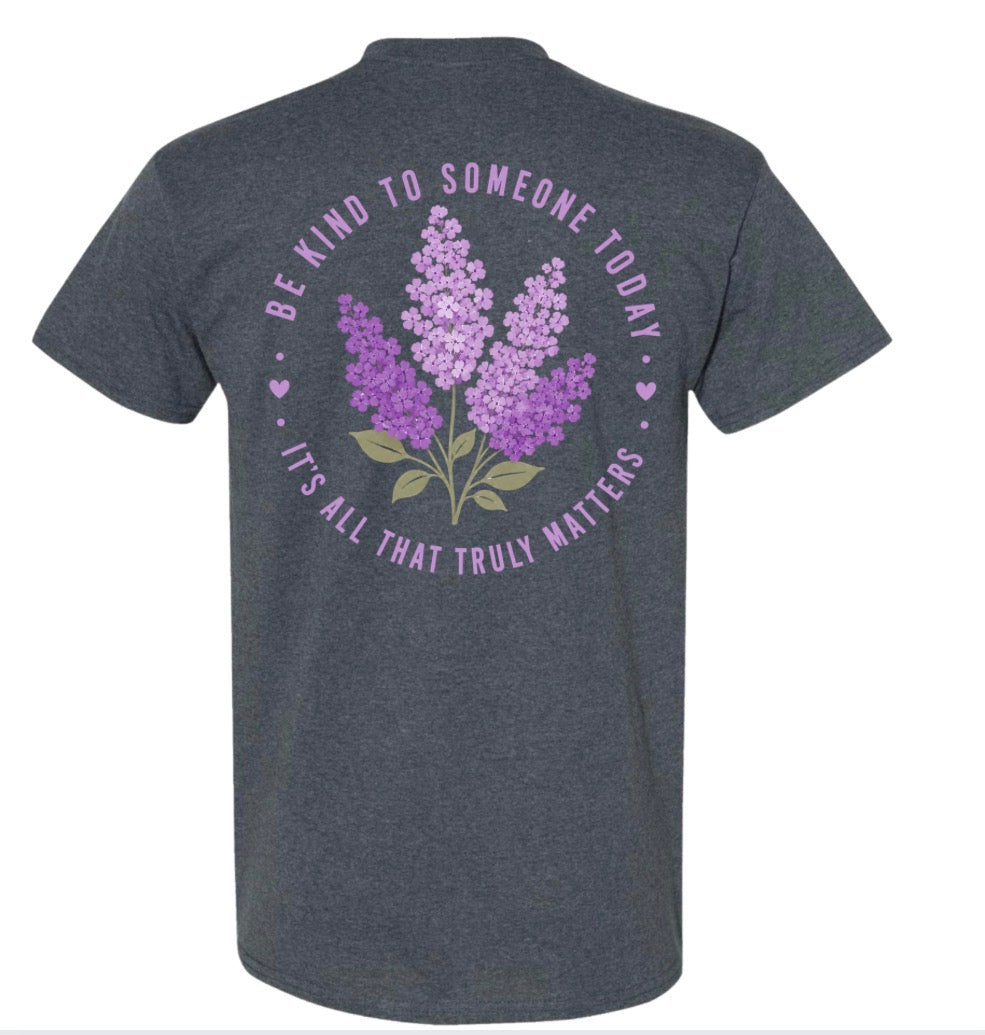 Adult Spokane Lilac Purple Dark Heather Gray Tshirt