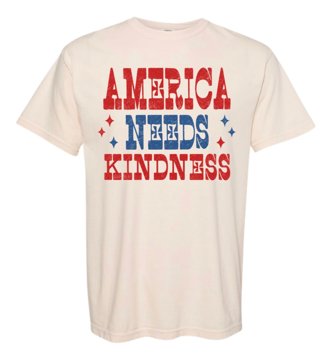 Adult America Needs Kindness Tan Comfort Colors Tshirt