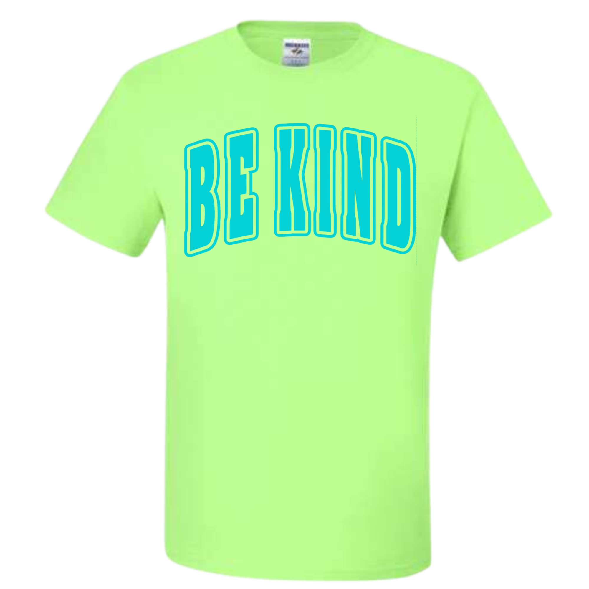 Neon Adult Bold Be Kind Green/Teal T-Shirt