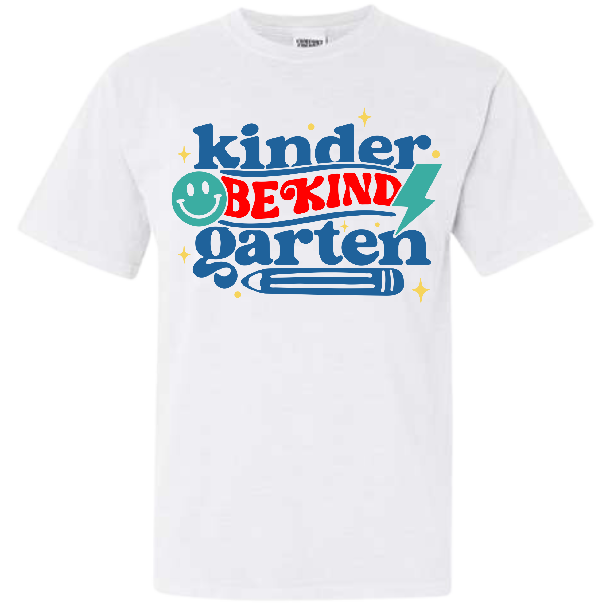 Kids Kinder Grade Level Smiley and Bolt Be Gildan Kind T-Shirt