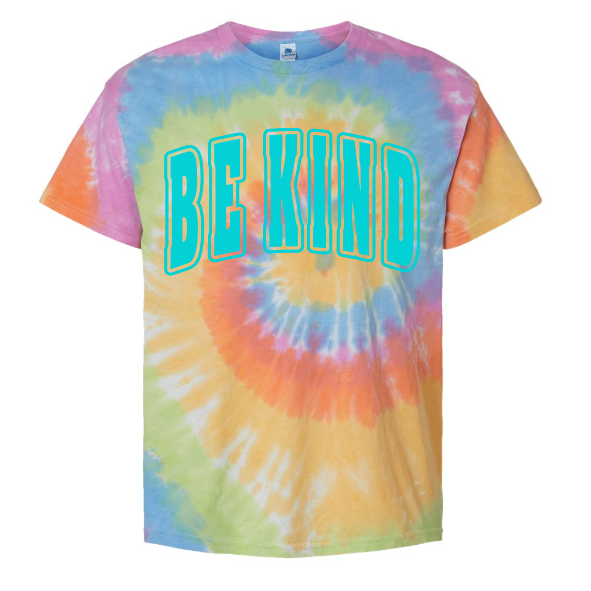 Neon Kids Bold Be Kind Tie Dye/ Teal T-Shirt