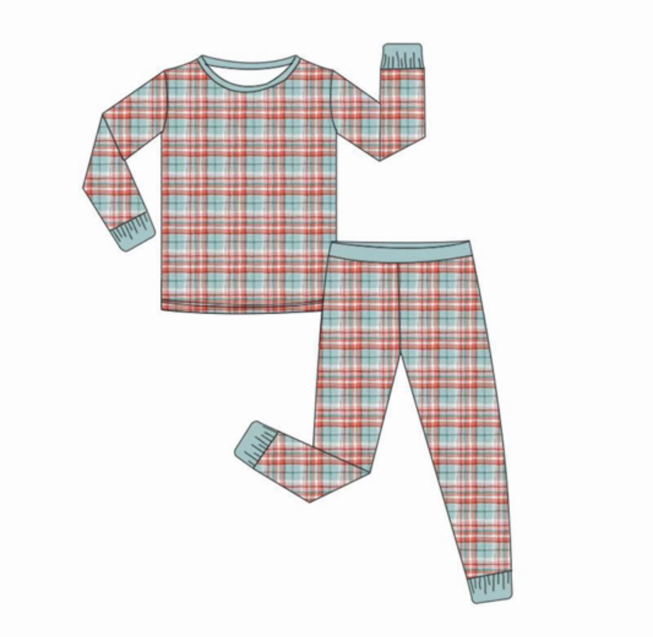 Kids Light Plaid Two Piece Long (ships 11/5)