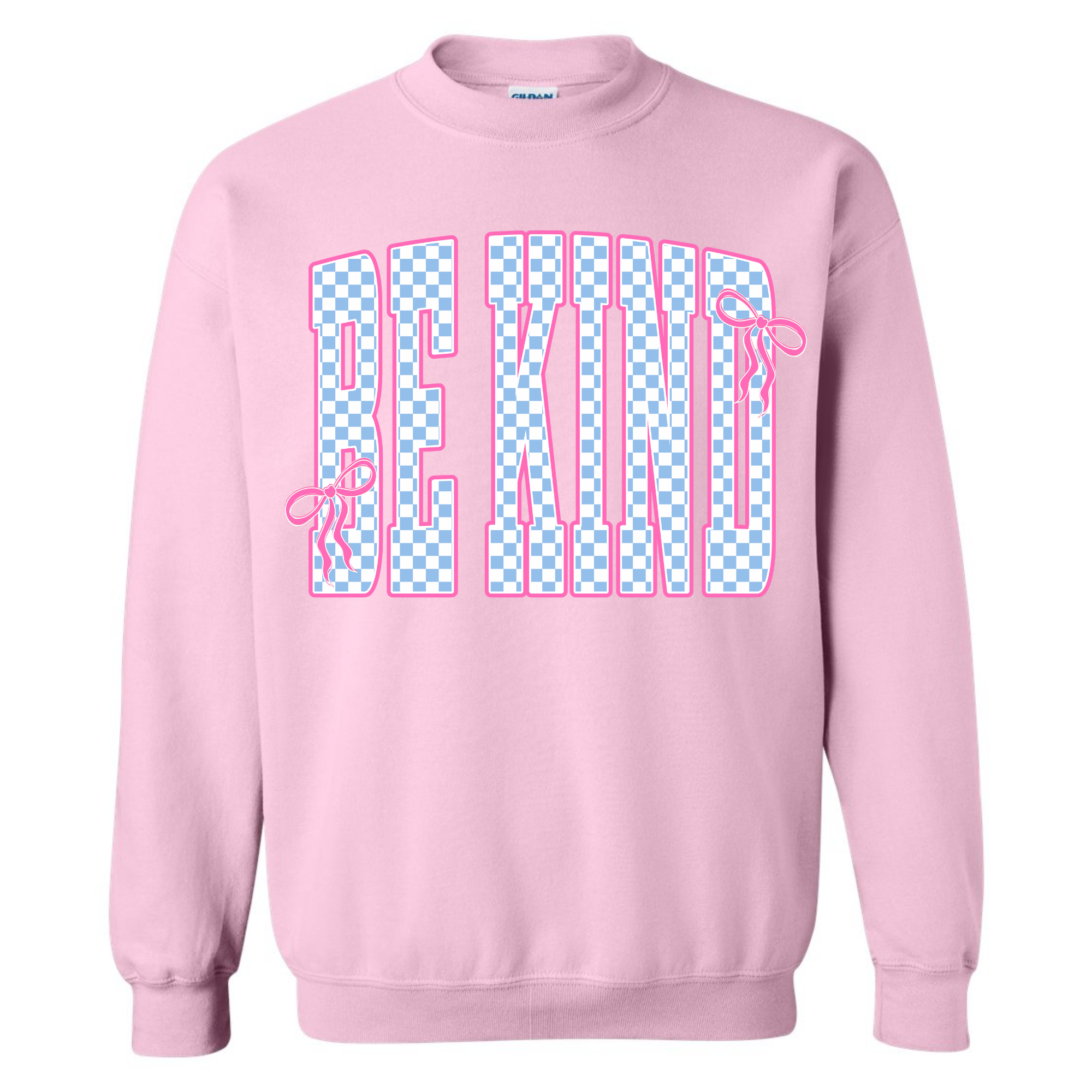 Adult Birthday Be Kind Light Pink Gildan Crewneck