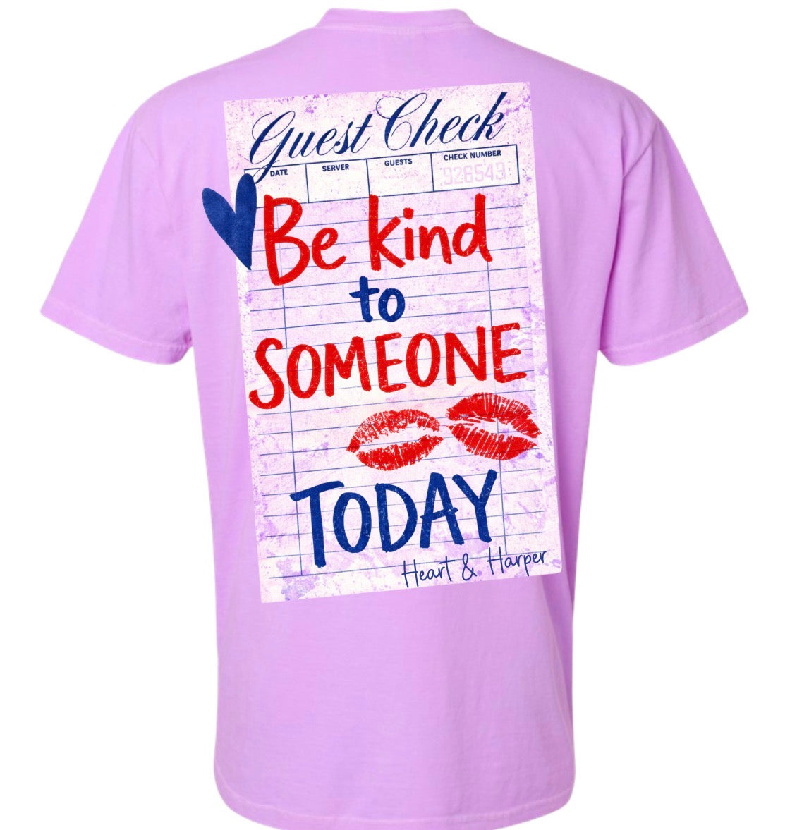 Adult Guest Check Be Kind Purple Comfort Colors TShirt