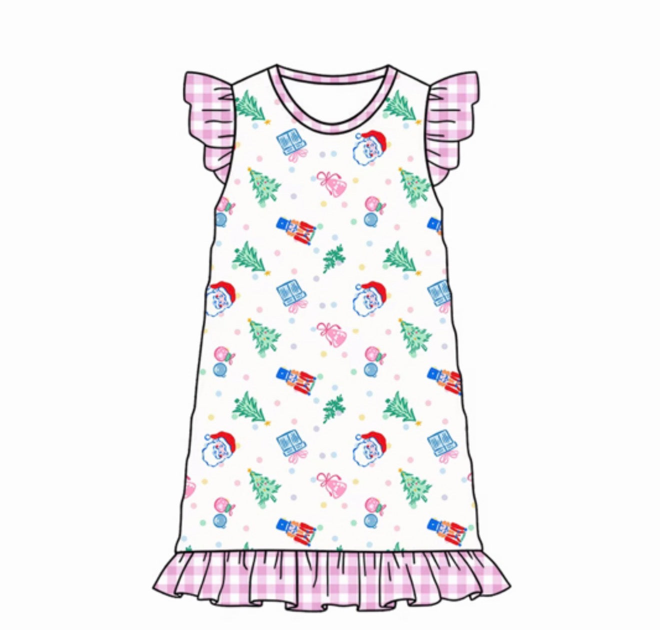 Kids Santa Plaid Nightgown (ships 11/5)