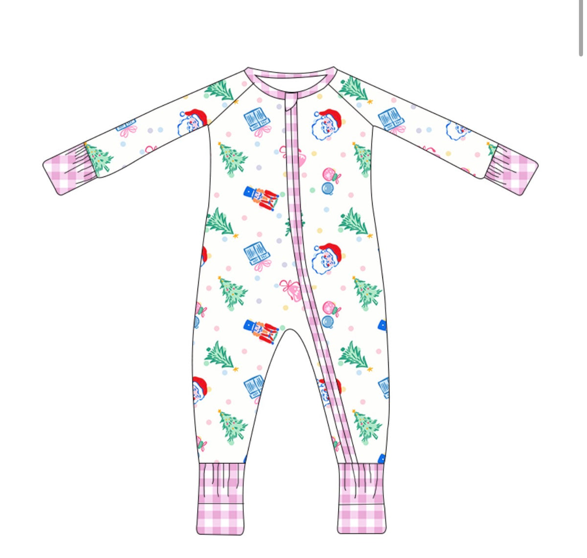 Kids Santa Plaid Onesie (ships 11/5)