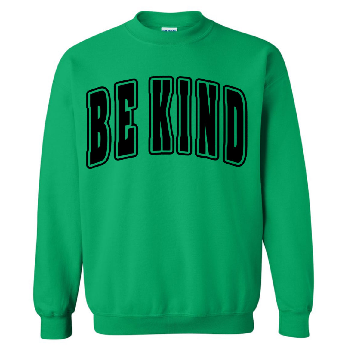 LK Adult Bold Be Kind Green Crewneck