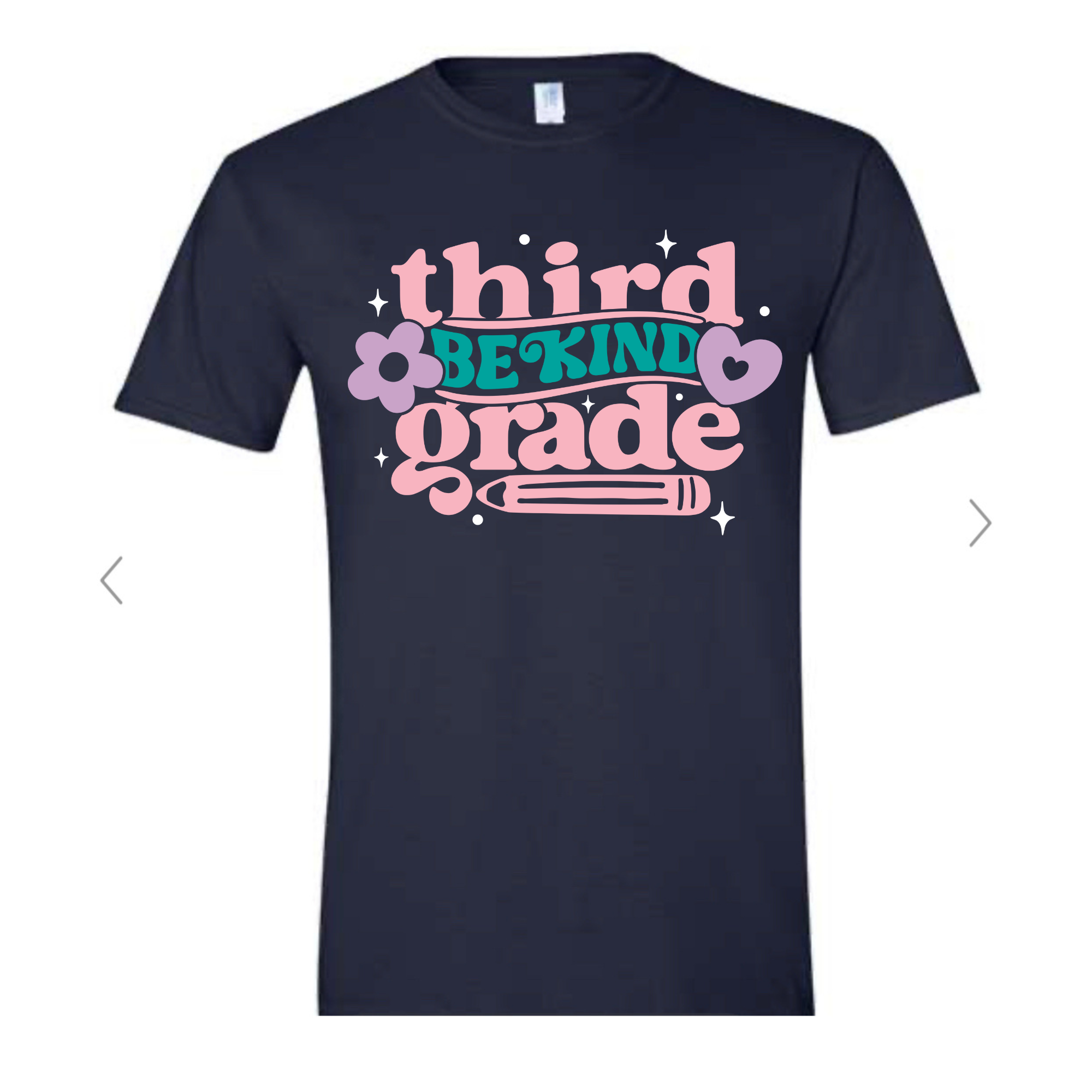 Adult Third Grade Be Kind Navy Gildan T-Shirt