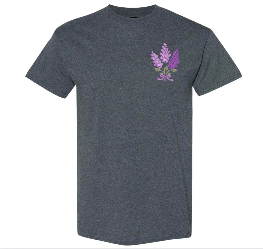 Adult Spokane Lilac Purple Dark Heather Gray Tshirt