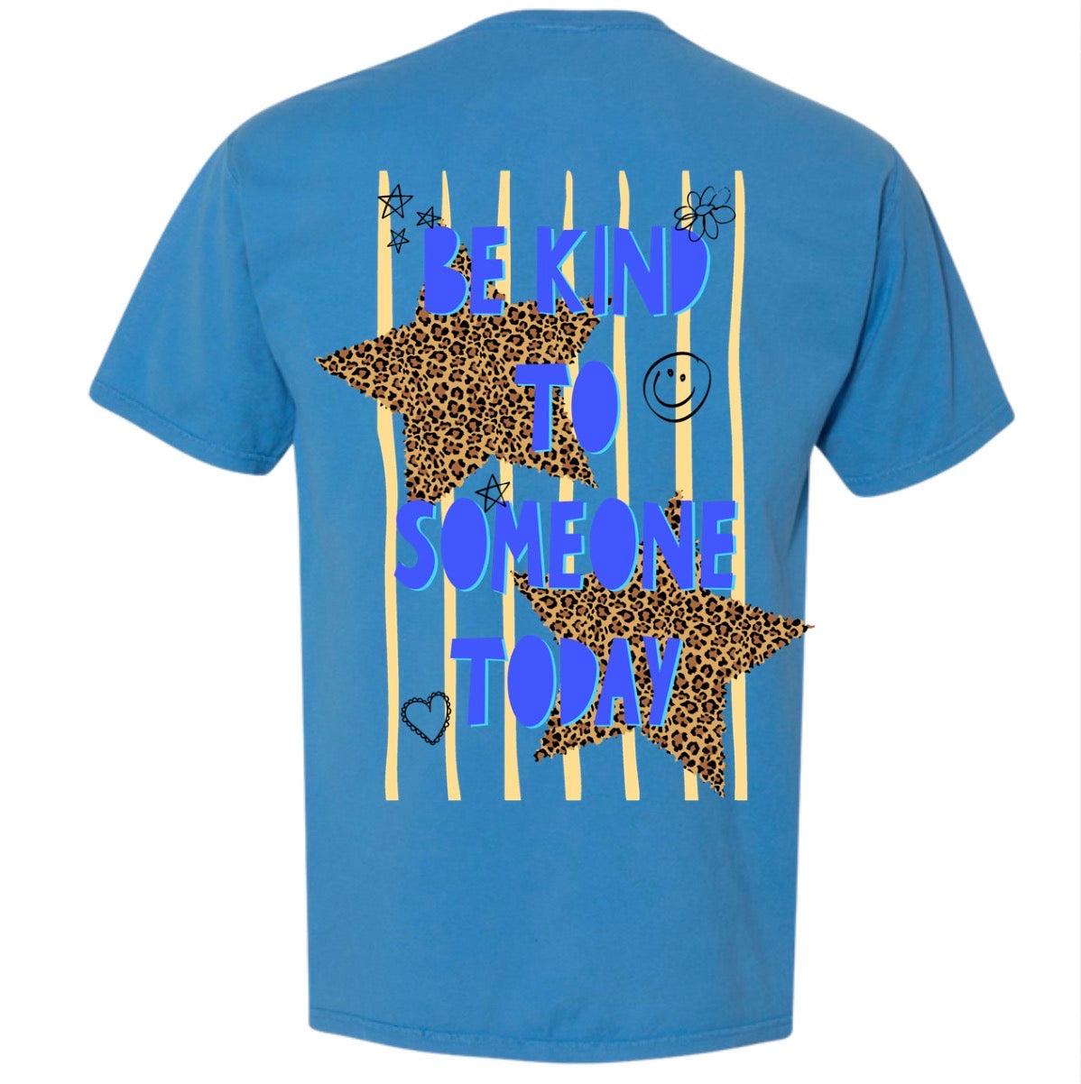 Adult Be Kind Today Leopard Stripes Blue Comfort Colors
