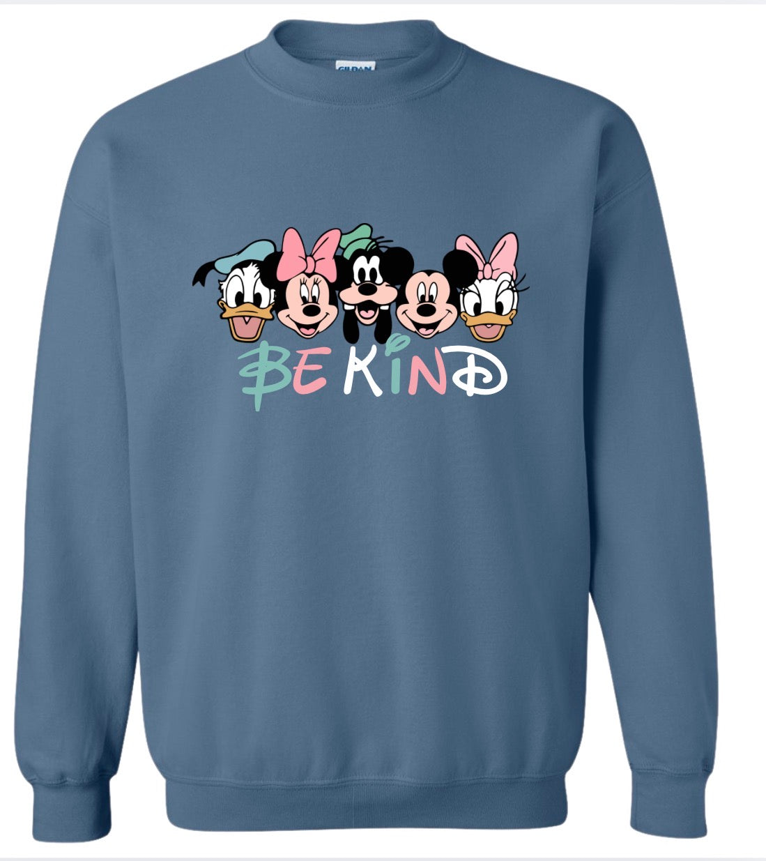 Adult Magic Friends Be Kind Blue Gildan Crewneck