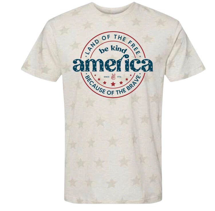 Be Kind America Star Tan TShirt