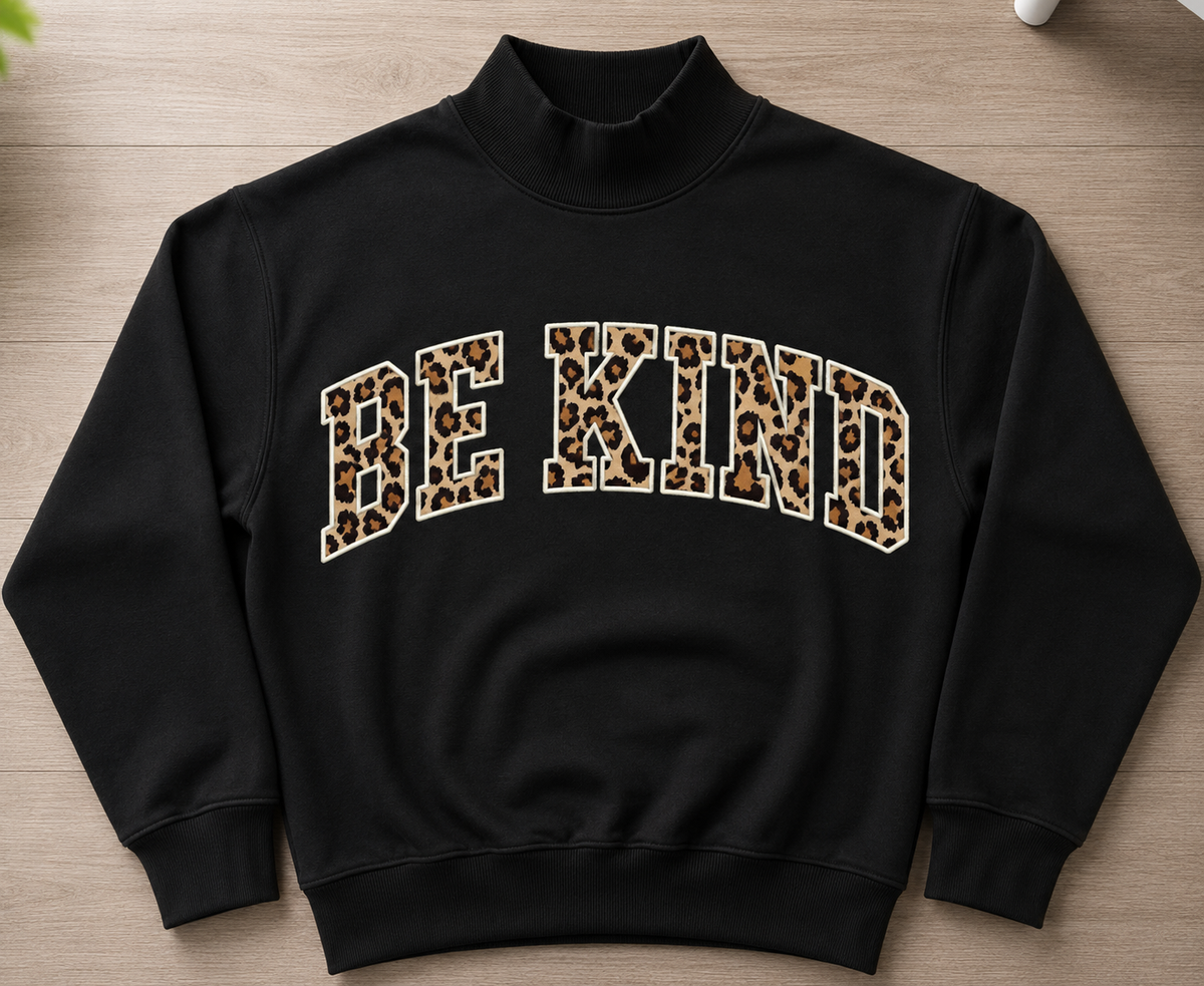 Adult Leopard Mockneck Sweatshirt Ships 10/30)