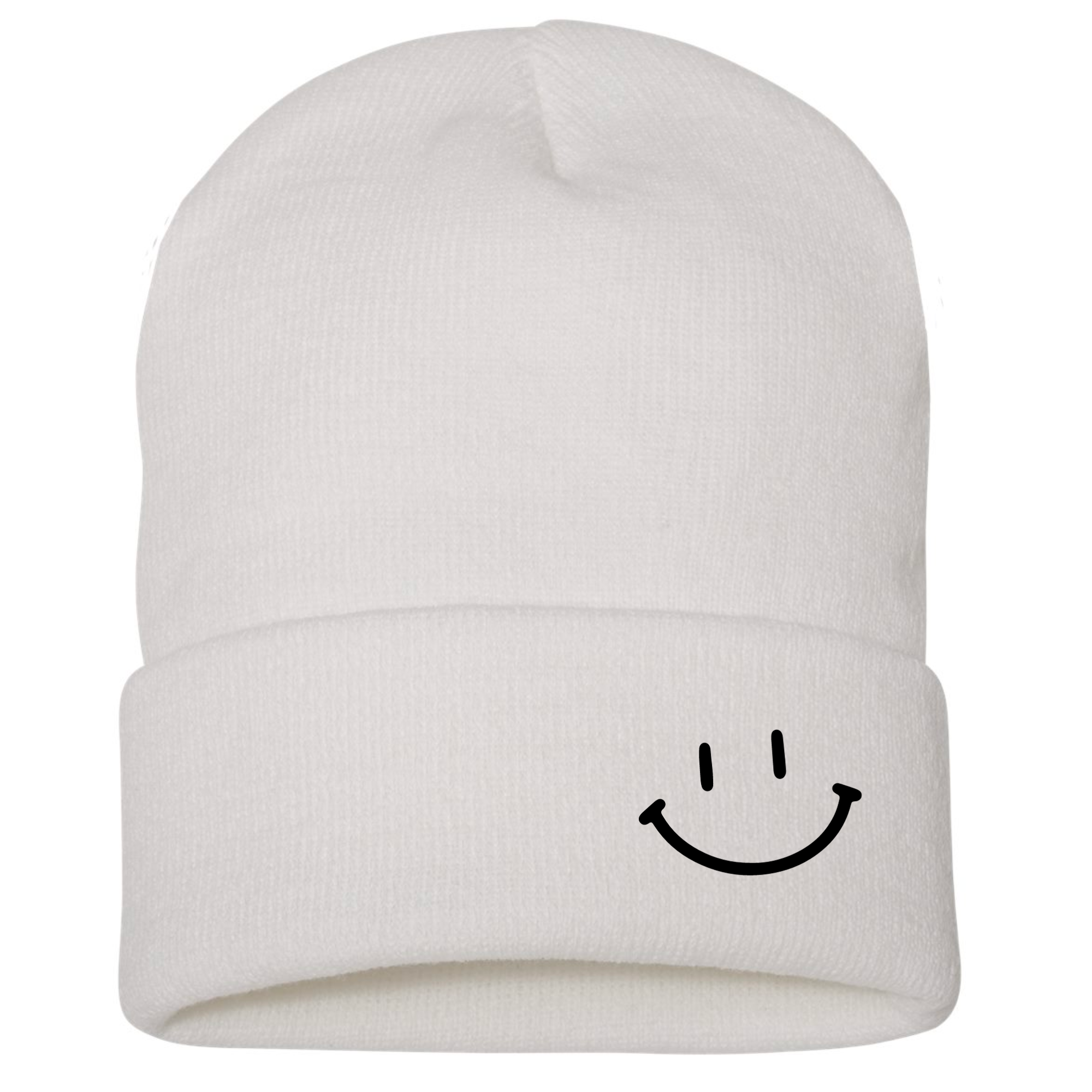 DRP white smiley beanie