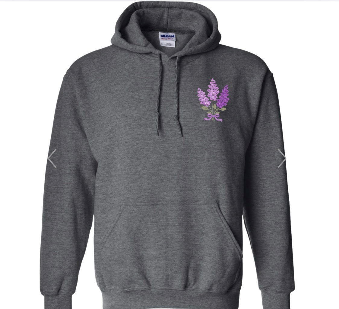 Adult Spokane Lilac Dark Heather Gray  Gildan Hoodie