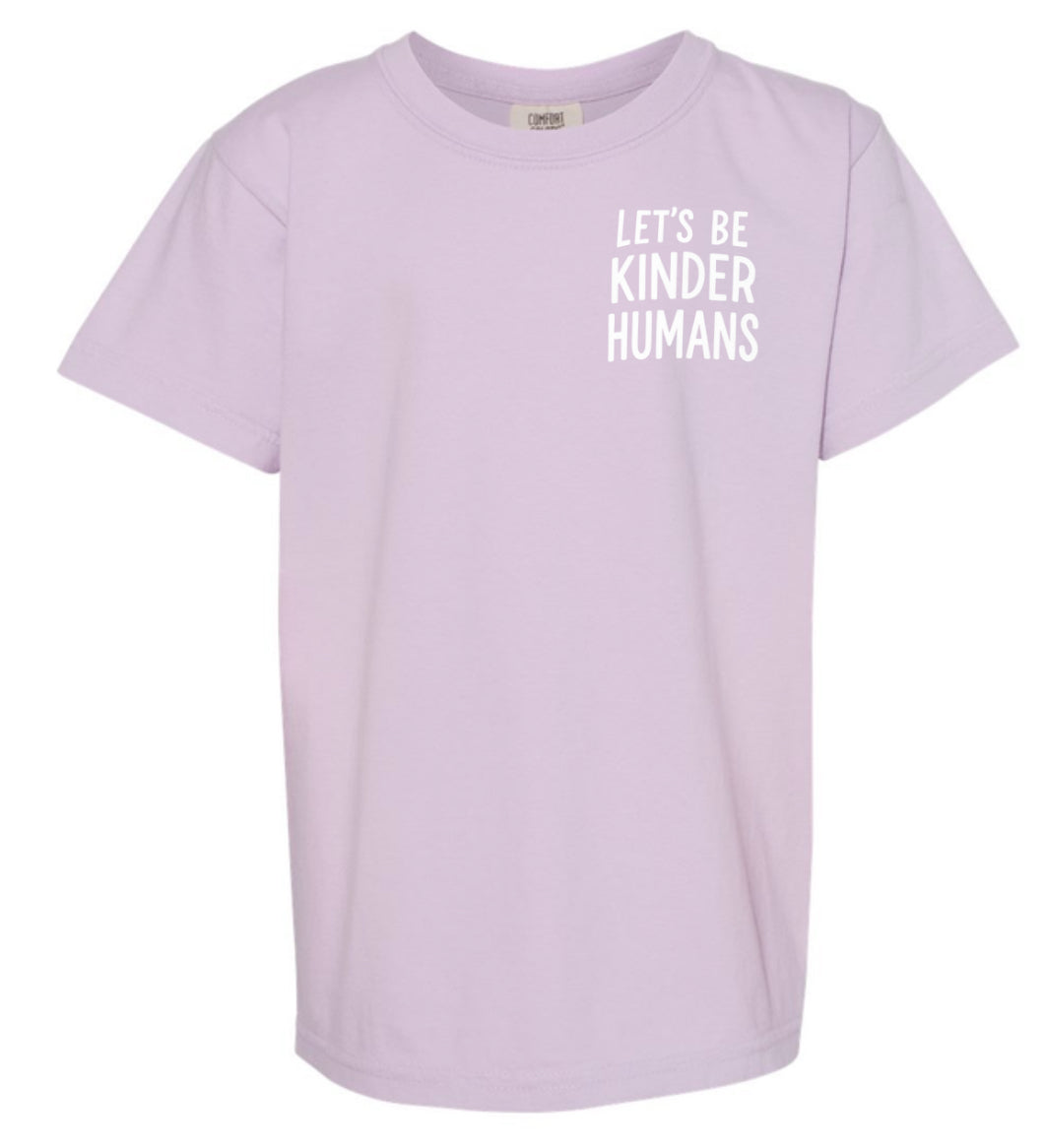 Adult Be Kinder Humans Small Lilac Comfort Colors TShirt