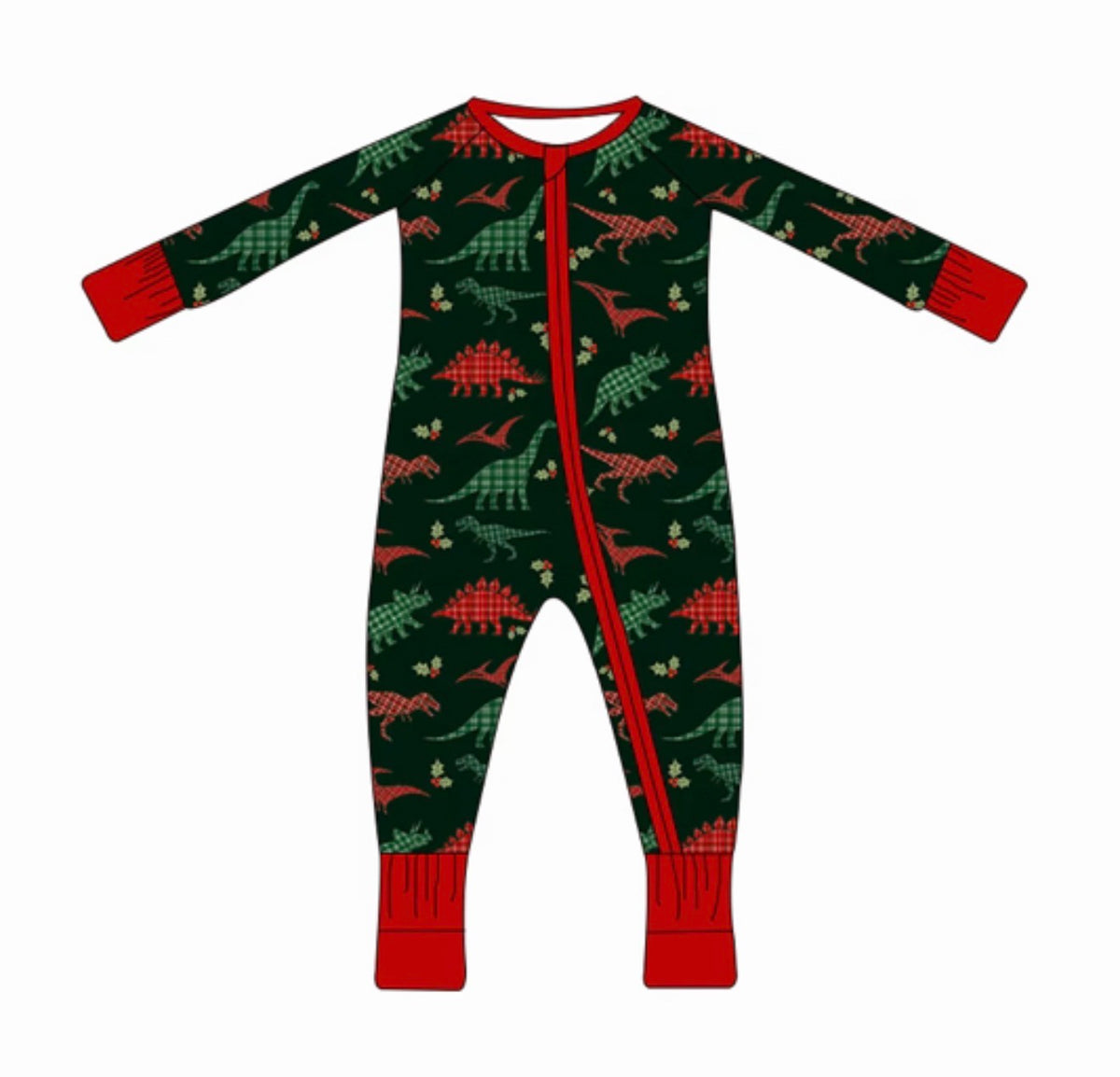 Kids Dino Plaid Onesie (ships 11/5)