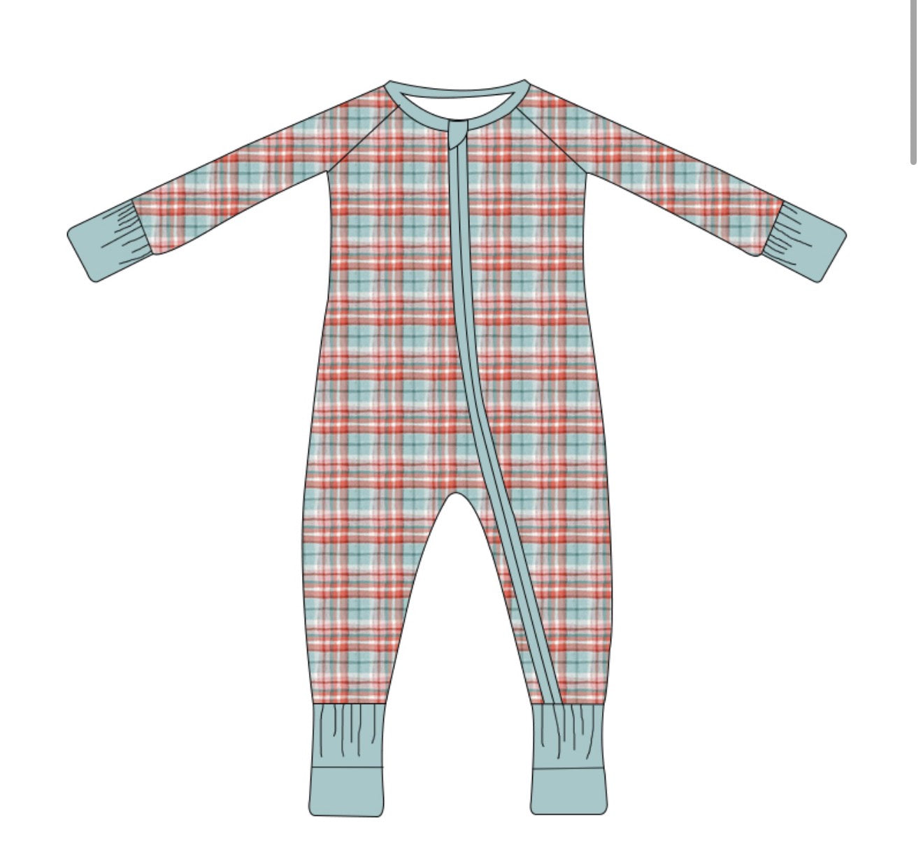 Kids Lights Plaid Onesie (ships 11/5)